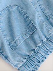 Blue Denim Tencel Baby Trousers (0mths-2yrs) - Size Up to 1 Month (56cm)