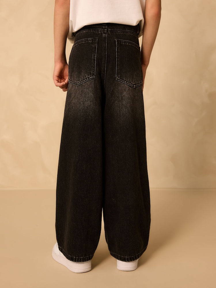 Washed Black Super-wide Fit Authentic Jeans (3-16yrs)