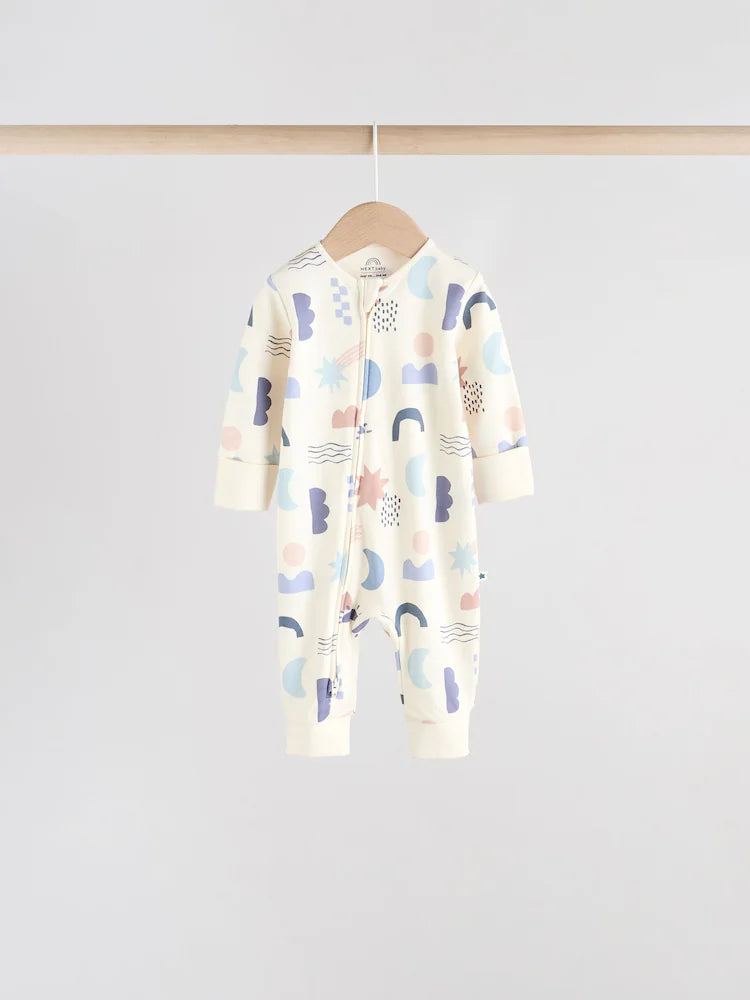 Blue 4 Pack Baby Footless Two Way Zip Sleepsuits 4 Pack (0mths-3yrs)