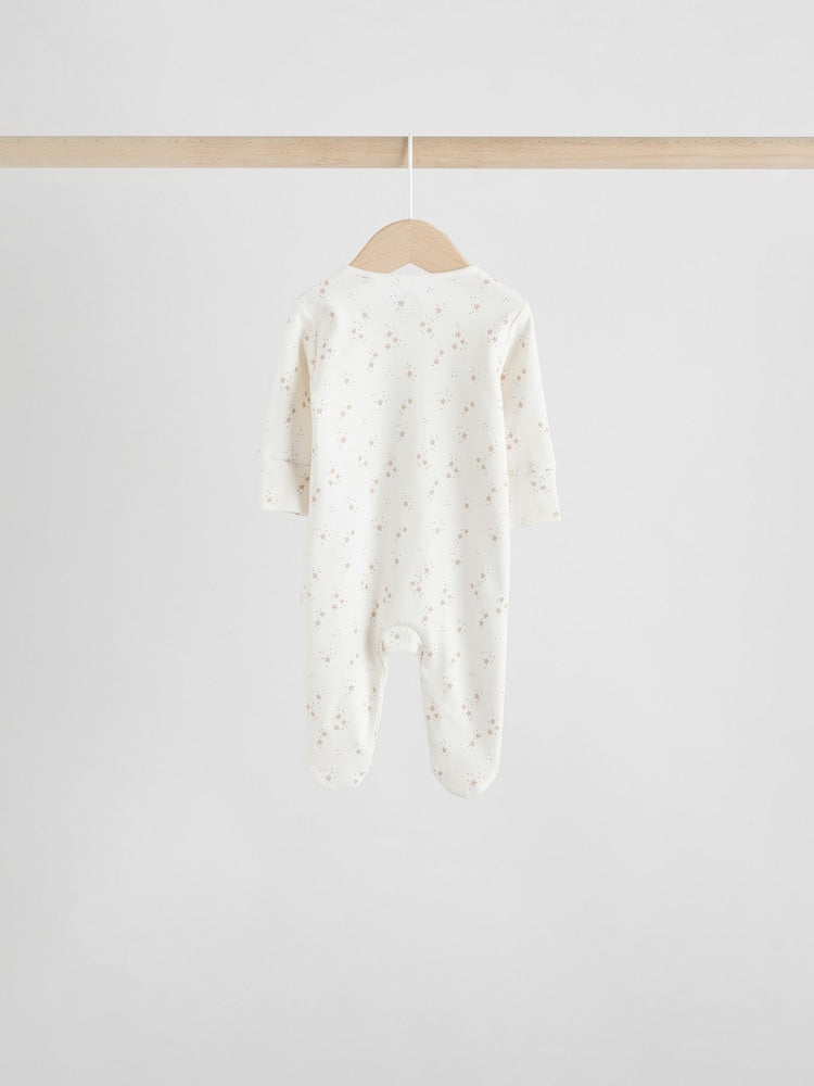Neutral 7 Pack Two Way Zip Baby Sleepsuits (0-2yrs)