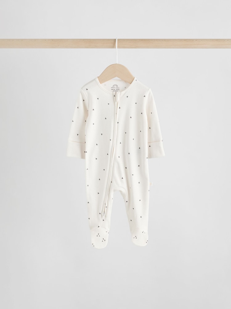 Neutral 7 Pack Two Way Zip Baby Sleepsuits (0-2yrs)