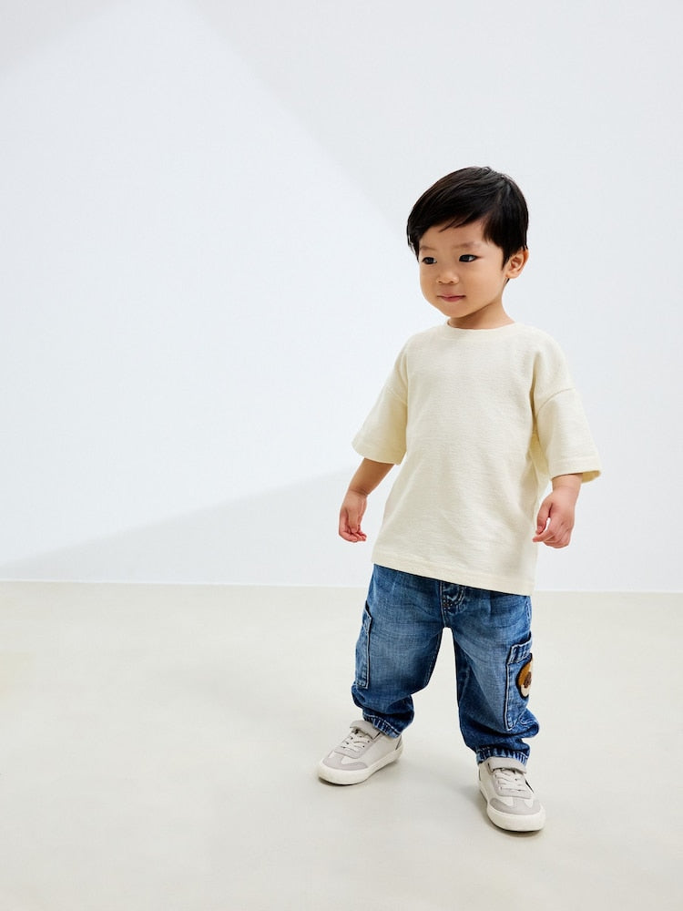 Mid Blue Dog Cargo Jeans (3mths-7yrs)