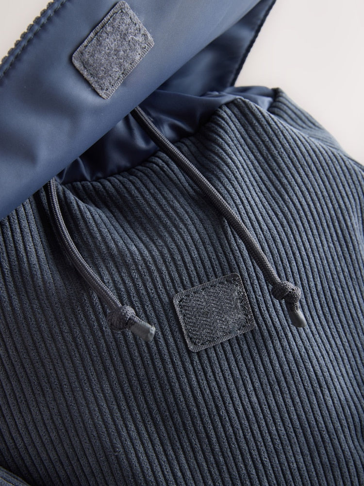 Blue Cord Corduroy Backpack - Size One