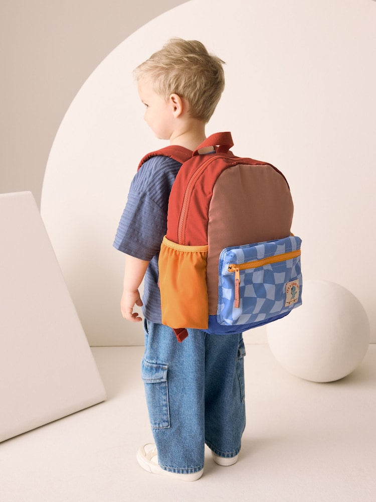 Colourblock Check Backpack