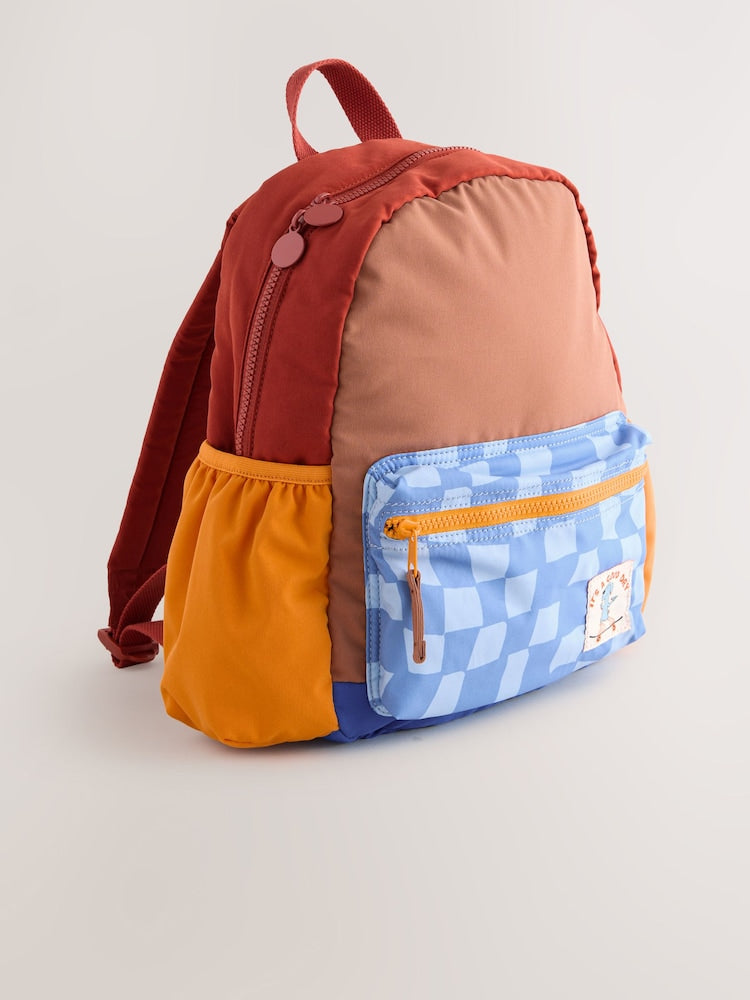 Colourblock Check Backpack