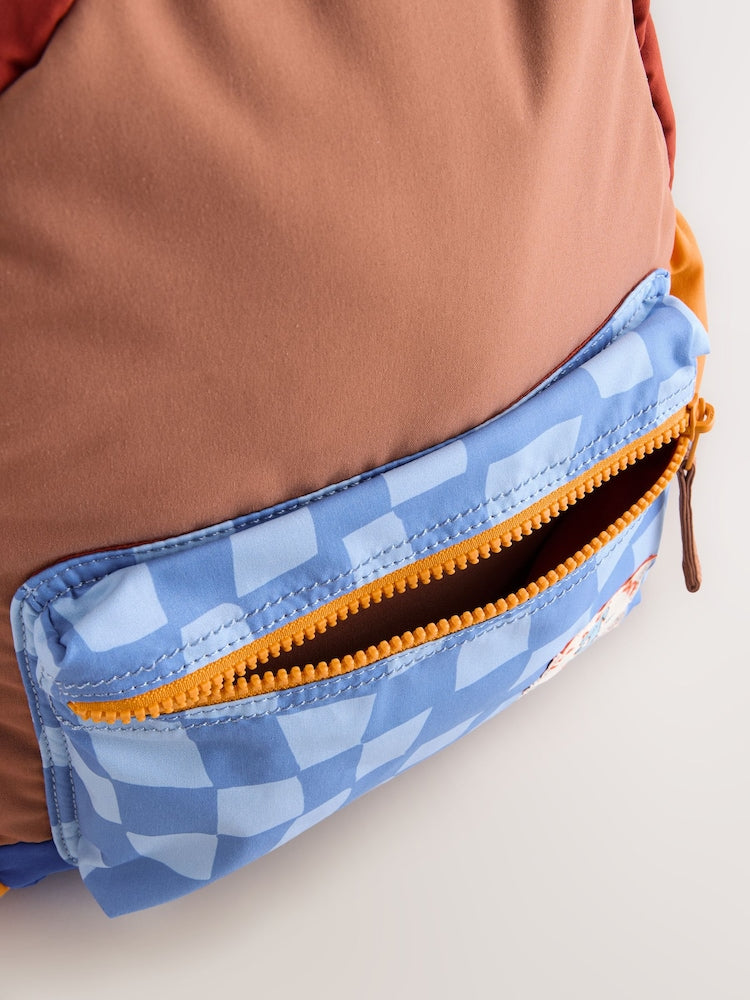 Colourblock Check Backpack