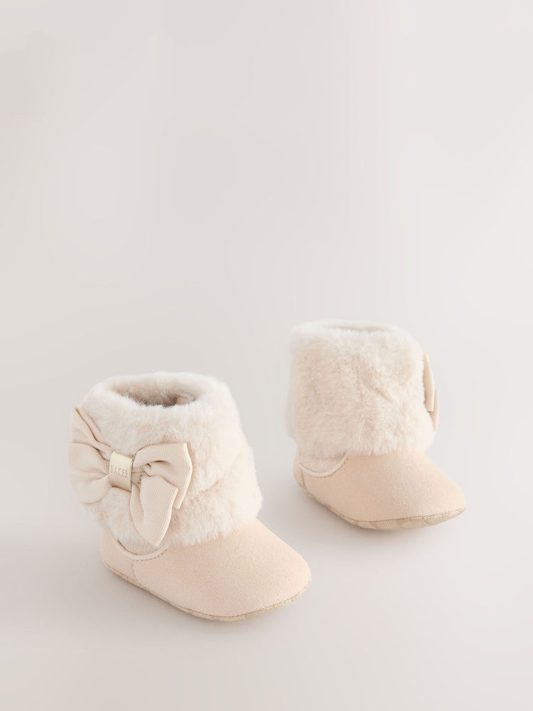 Baker by Ted Baker Baby Girls Faux Fur Trim Padders Boots - Up To 3 Months (50 - 62cm)