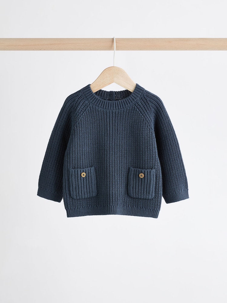 Blue Baby Knitted Jumper and Leggings Set (0mths-2yrs) - Size Up to 1 Month (56cm)