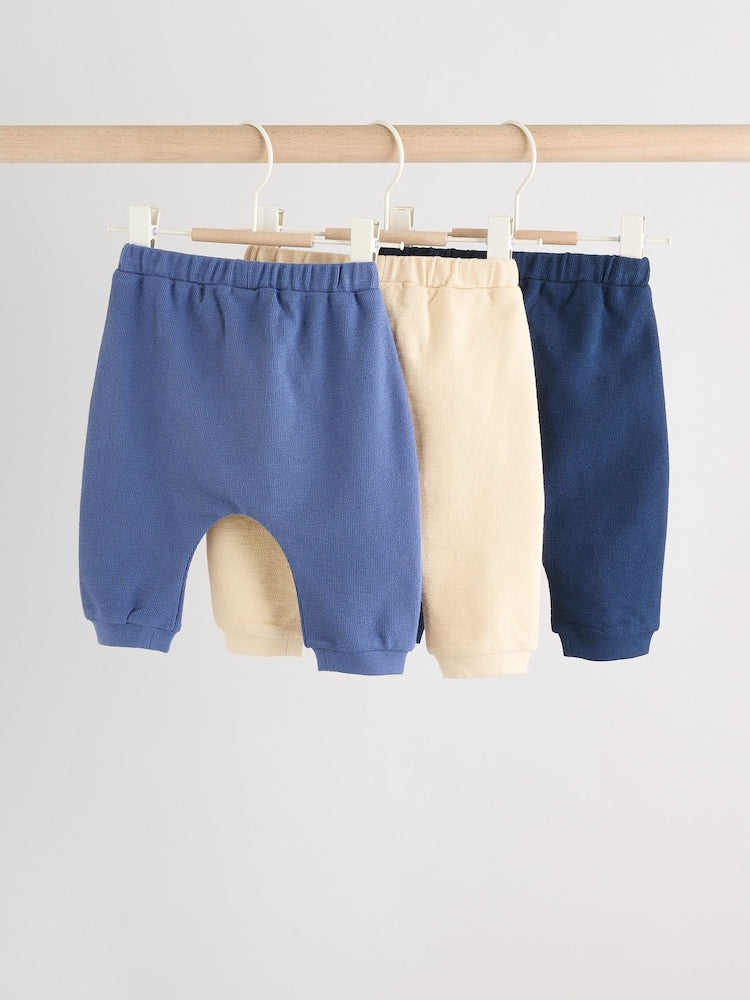 Blue/Neutral Joggers Baby 3 Pack (0mths-2yrs) - Size Up to 1 Month (56cm)