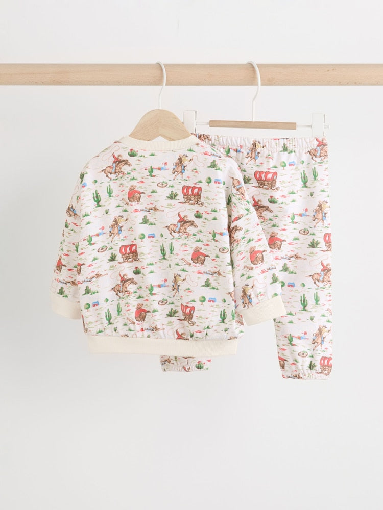 Cath Kidston Ecru Cowboy Baby Sweatshirt and Joggers Set