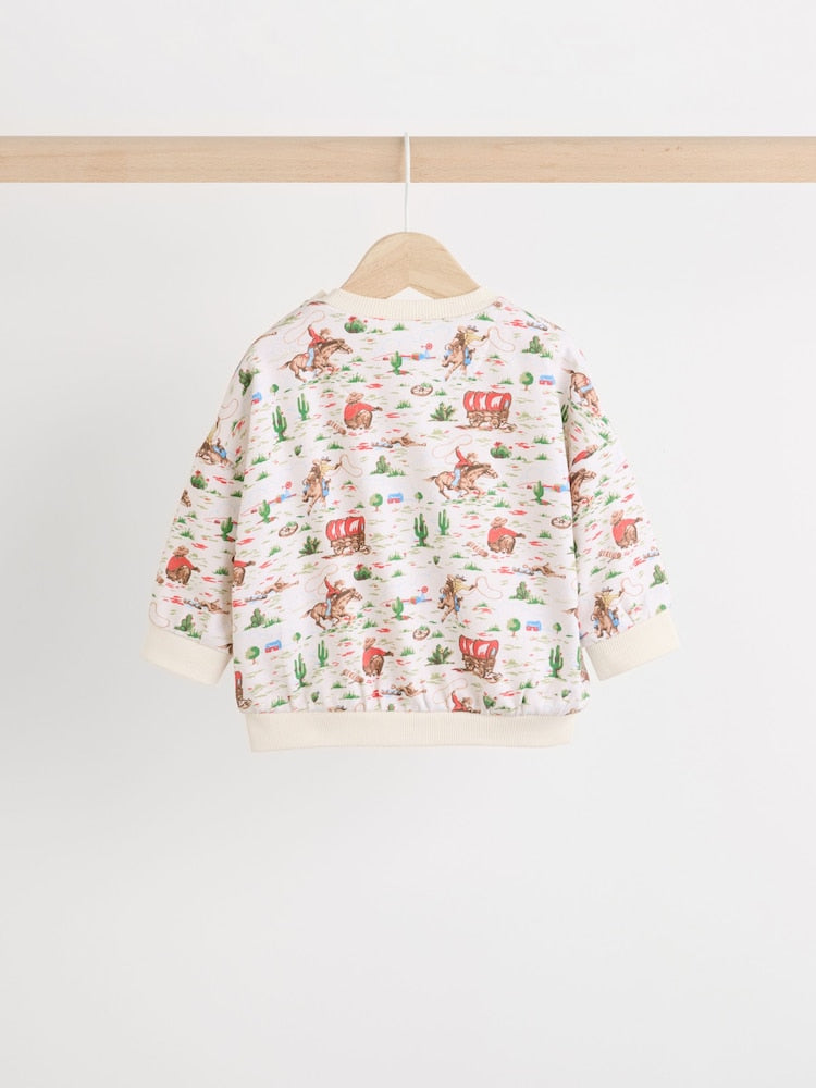 Cath Kidston Ecru Cowboy Baby Sweatshirt and Joggers Set