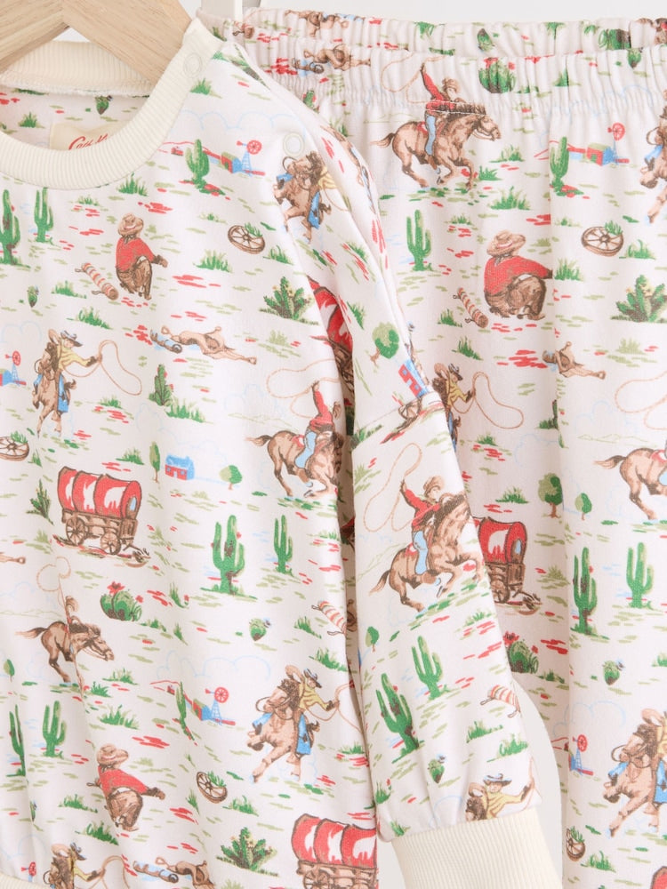 Cath Kidston Ecru Cowboy Baby Sweatshirt and Joggers Set