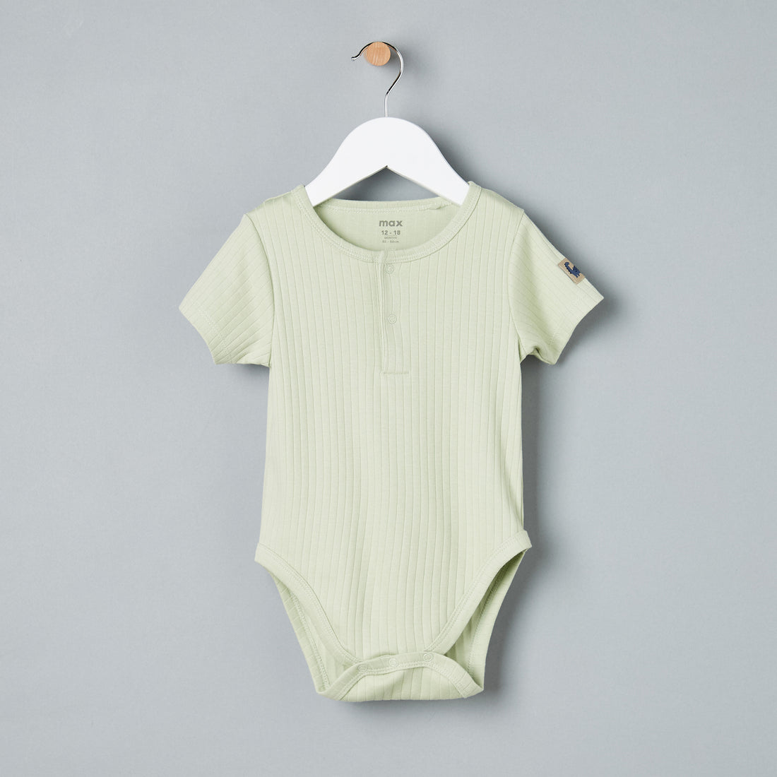Pack of 2 - Ribbed Henley Neck Cotton Bodysuit