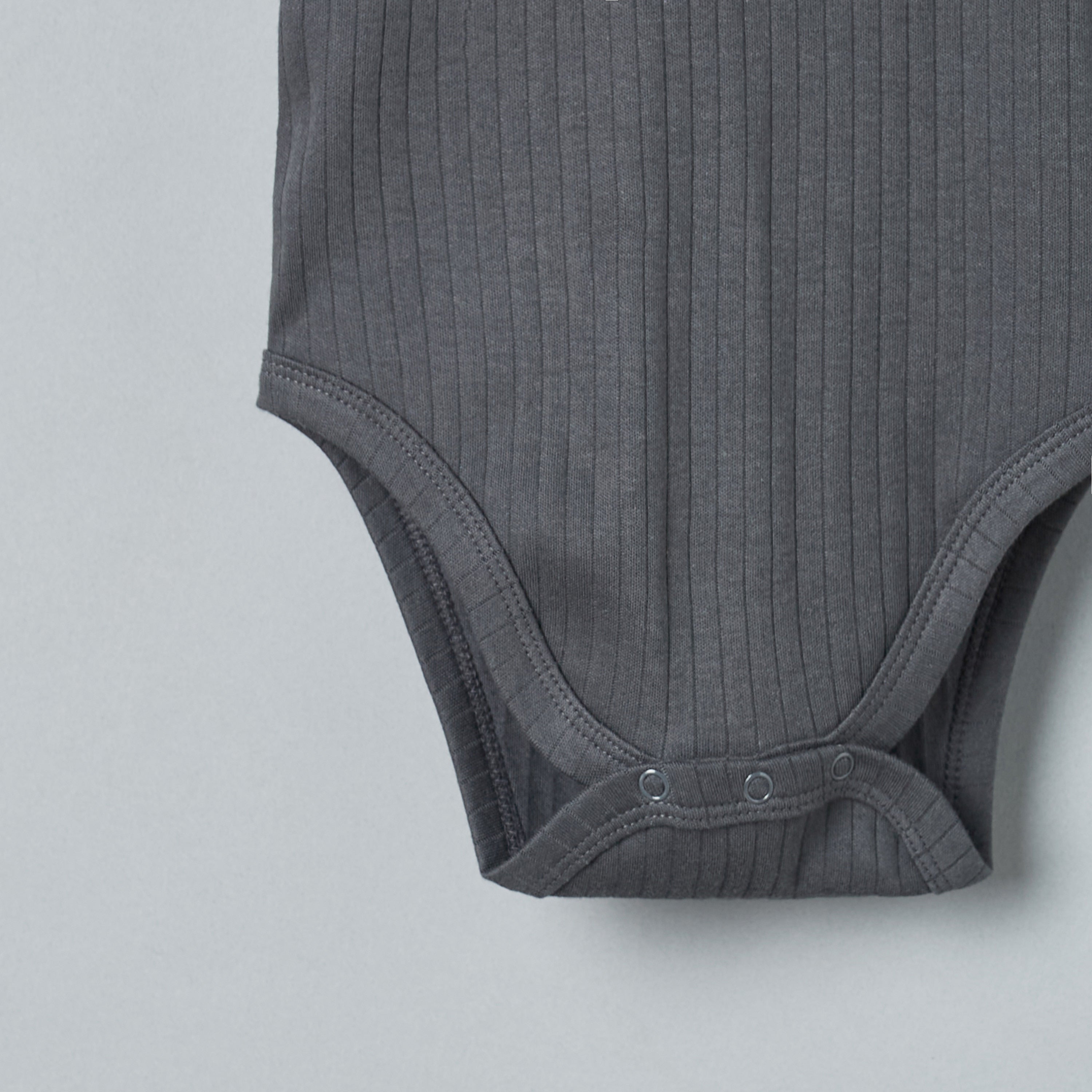 Pack of 2 - Ribbed Henley Neck Cotton Bodysuit