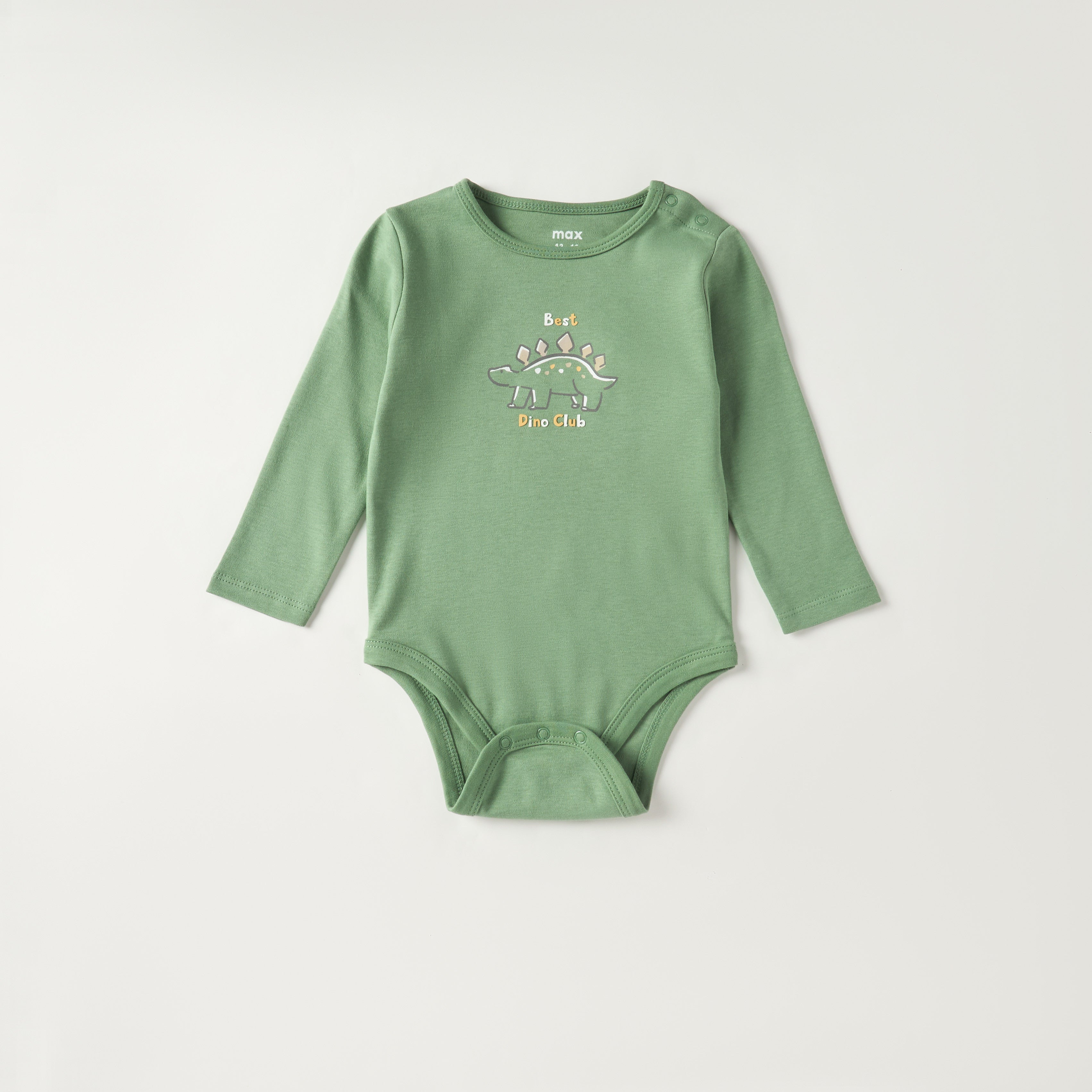 Pack of 3 - Dinosaur Print Bodysuit with Long Sleeves