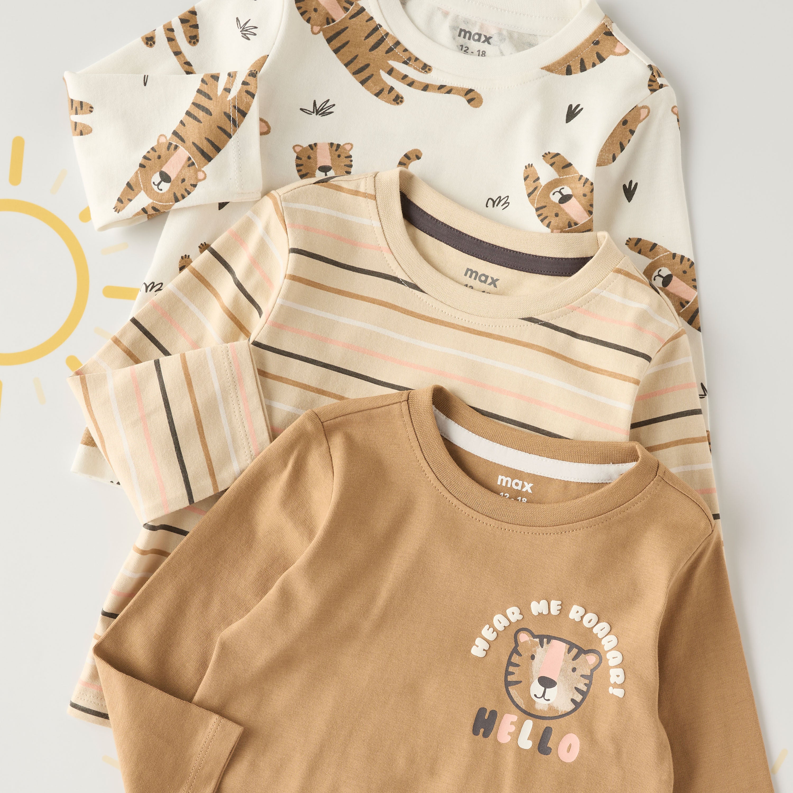 Pack of 3 - Printed Long Sleeves T-shirt