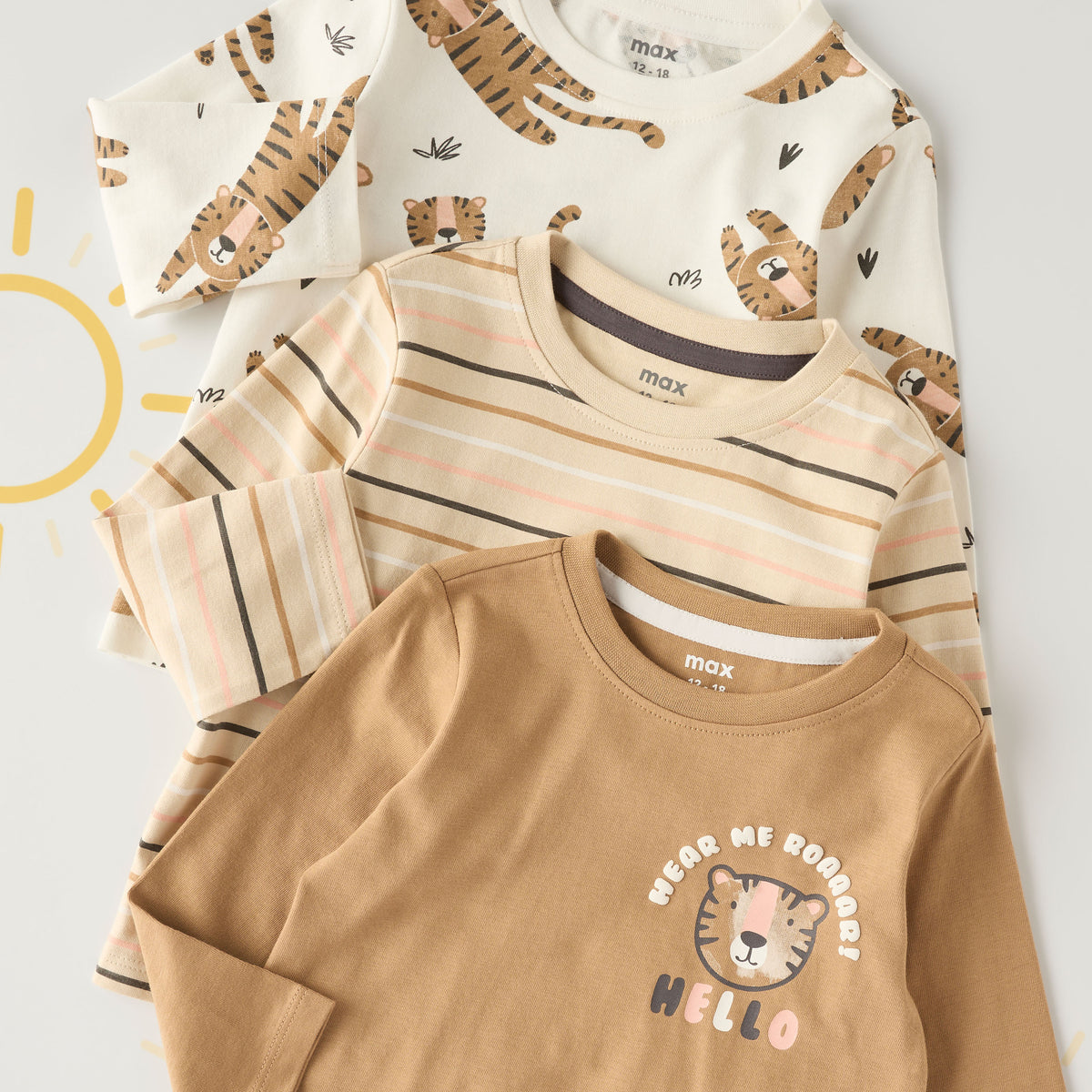 Pack of 3 - Printed Long Sleeves T-shirt