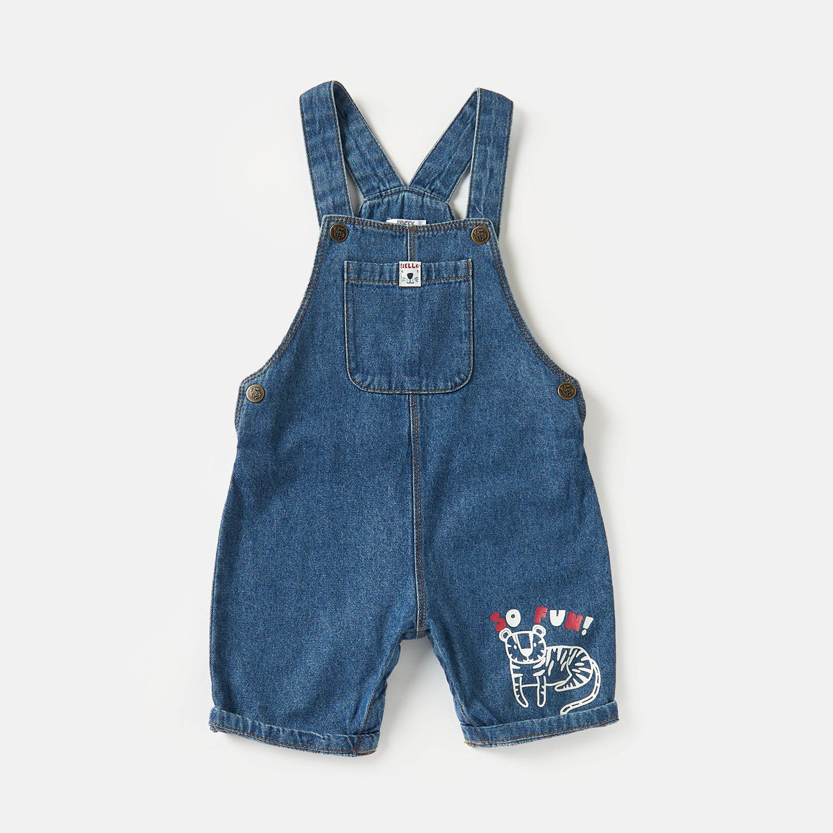 Stripe T-shirt and Denim Dungaree Set