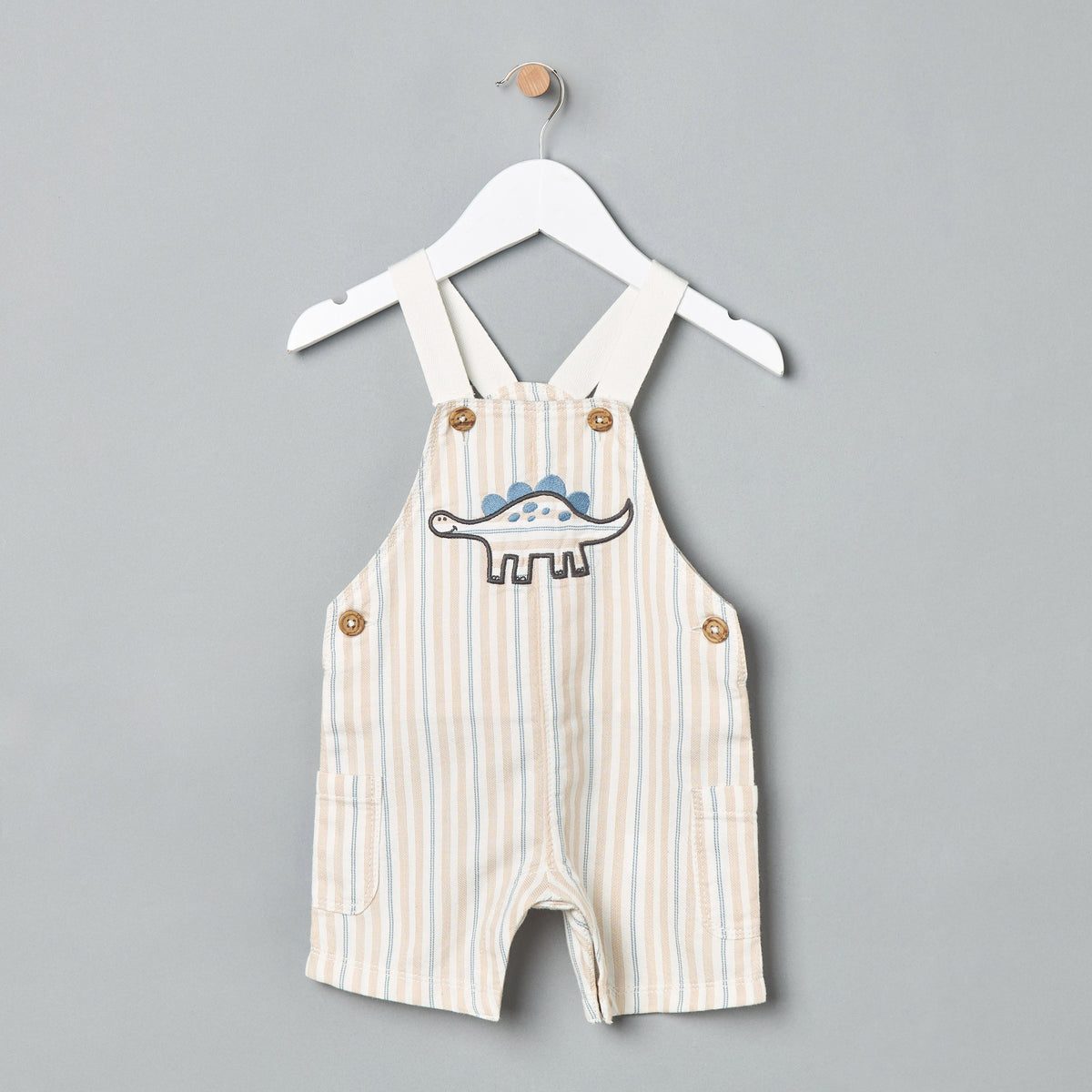 Dinosaur Applique Dungaree and T-shirt Set