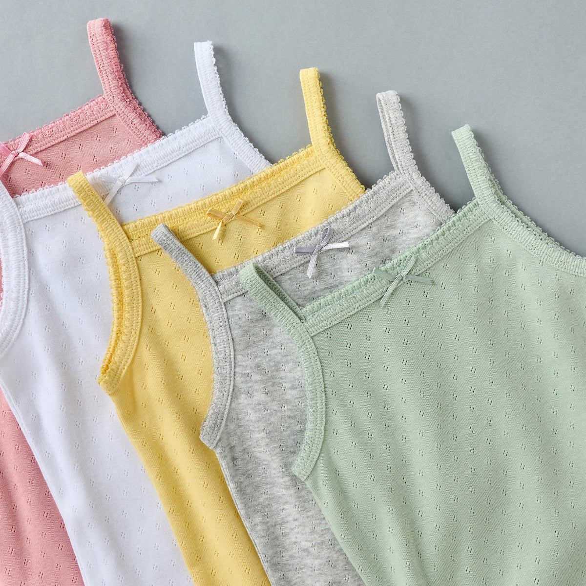 Pack of 5 - Bow Accent Pointelle Sleeveless Bodysuit