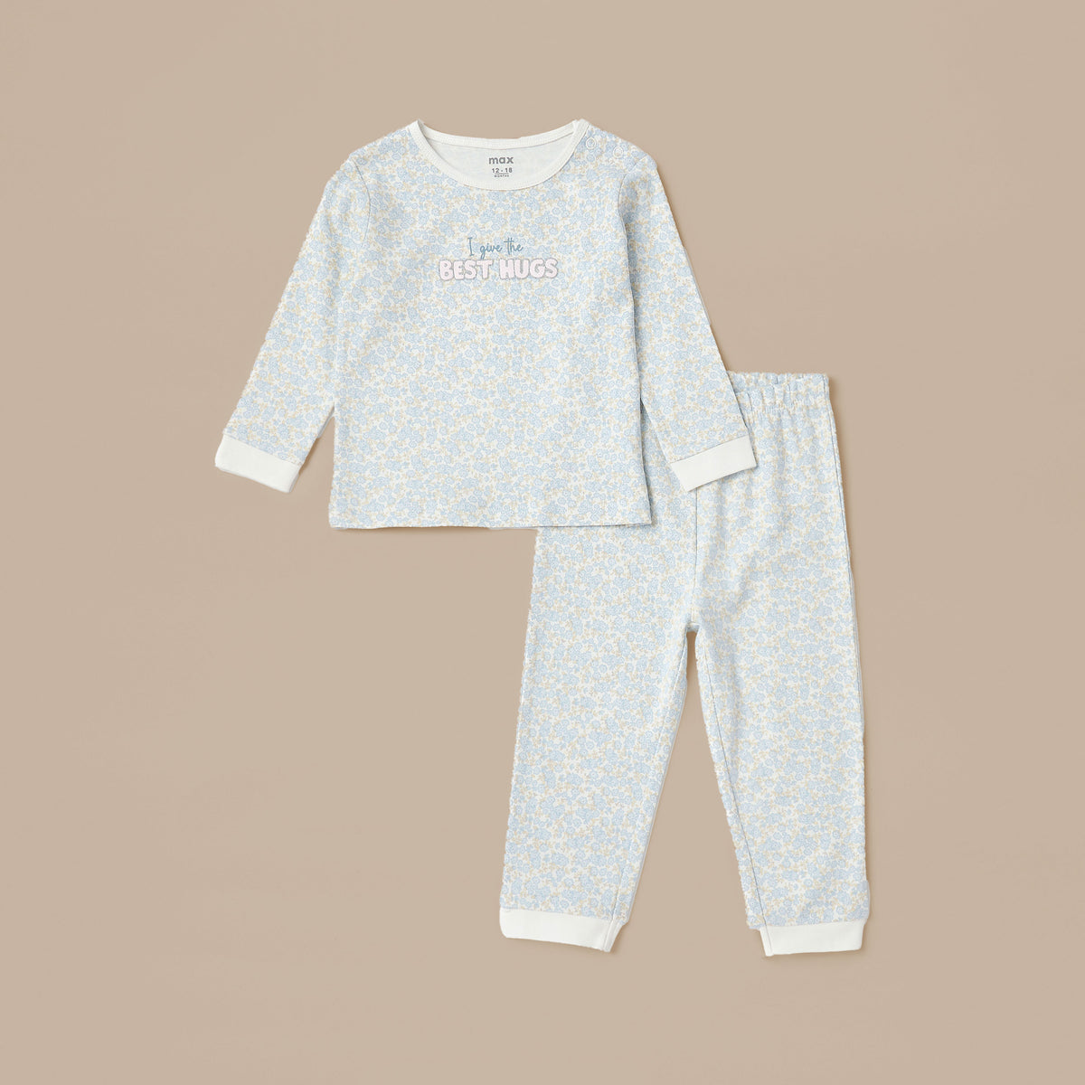 Pack of 2 - Printed Cotton Pyjama Set