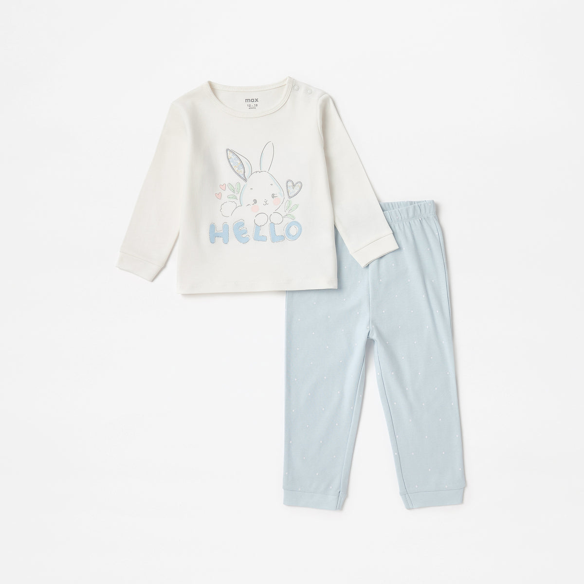 Pack of 2 - Printed Cotton Pyjama Set
