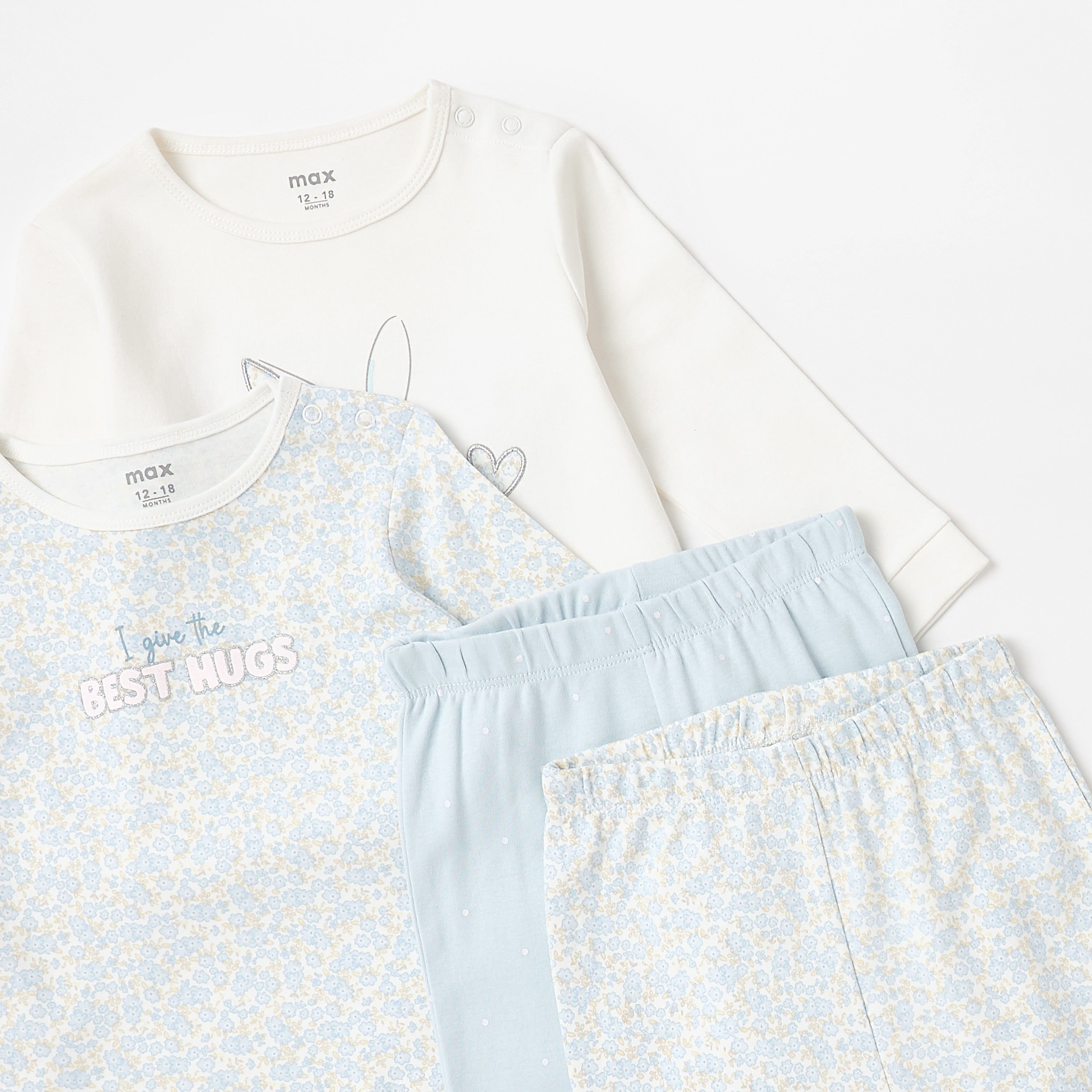 Pack of 2 - Printed Cotton Pyjama Set