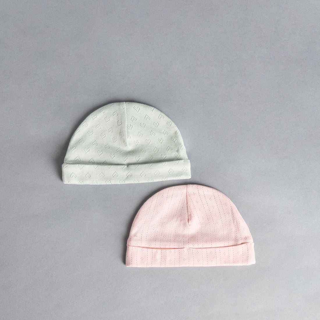 Pack of 2 - Textured Cap - Pink / 0-3 mths