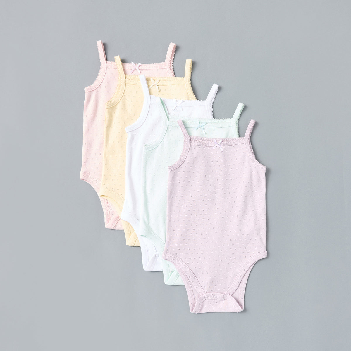 Pack of 5 - Sleeveless Pointelle Bodysuit