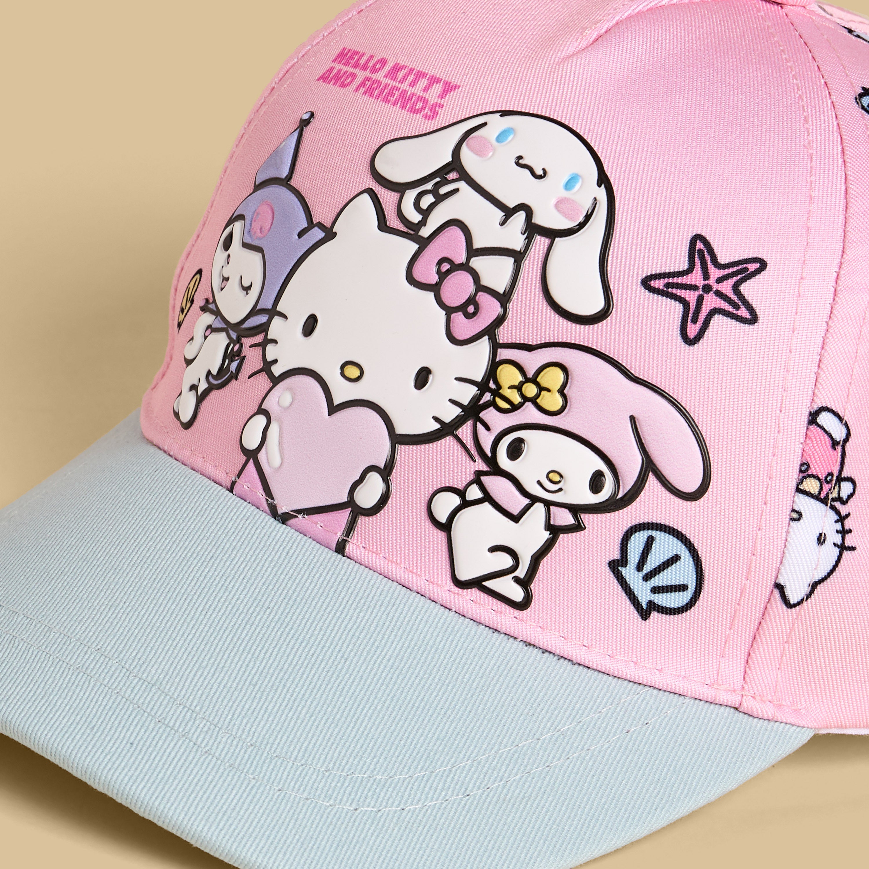 Hello Kitty and Friends Print Cap with Hook and Loop Strap Closure