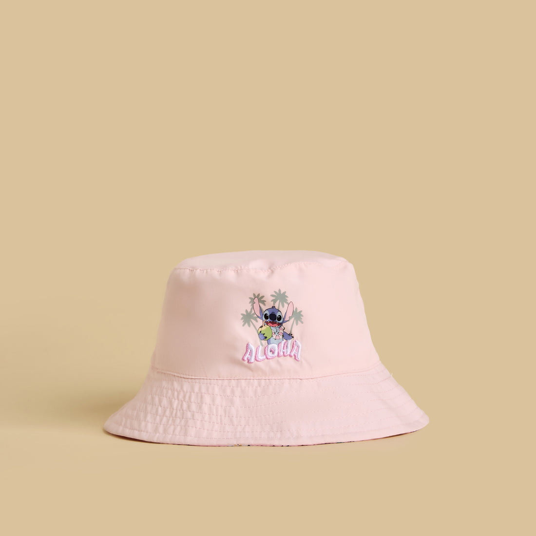 Stitch and Angel Print Bucket Hat - Pink / 1-3 yrs