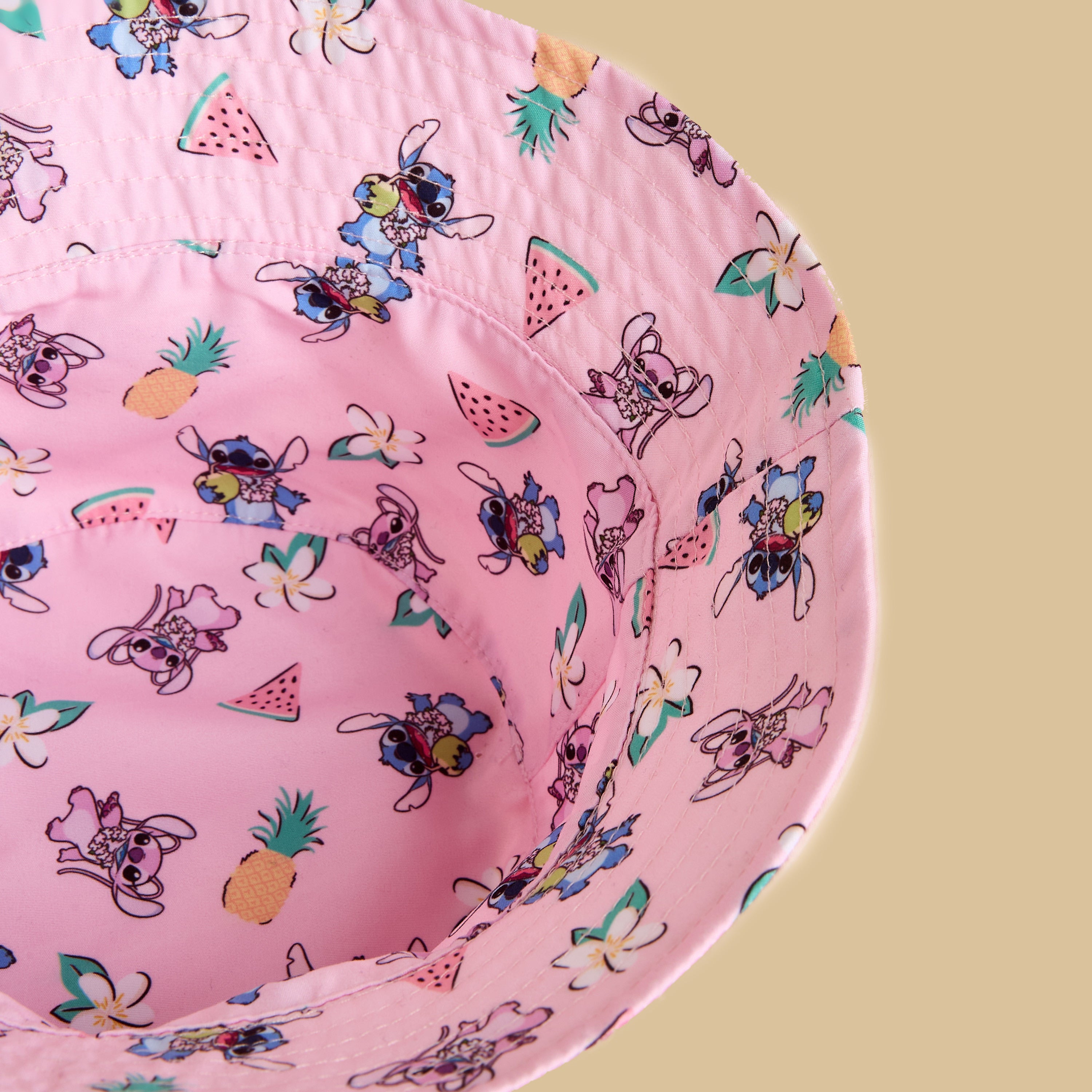 Stitch and Angel Print Bucket Hat