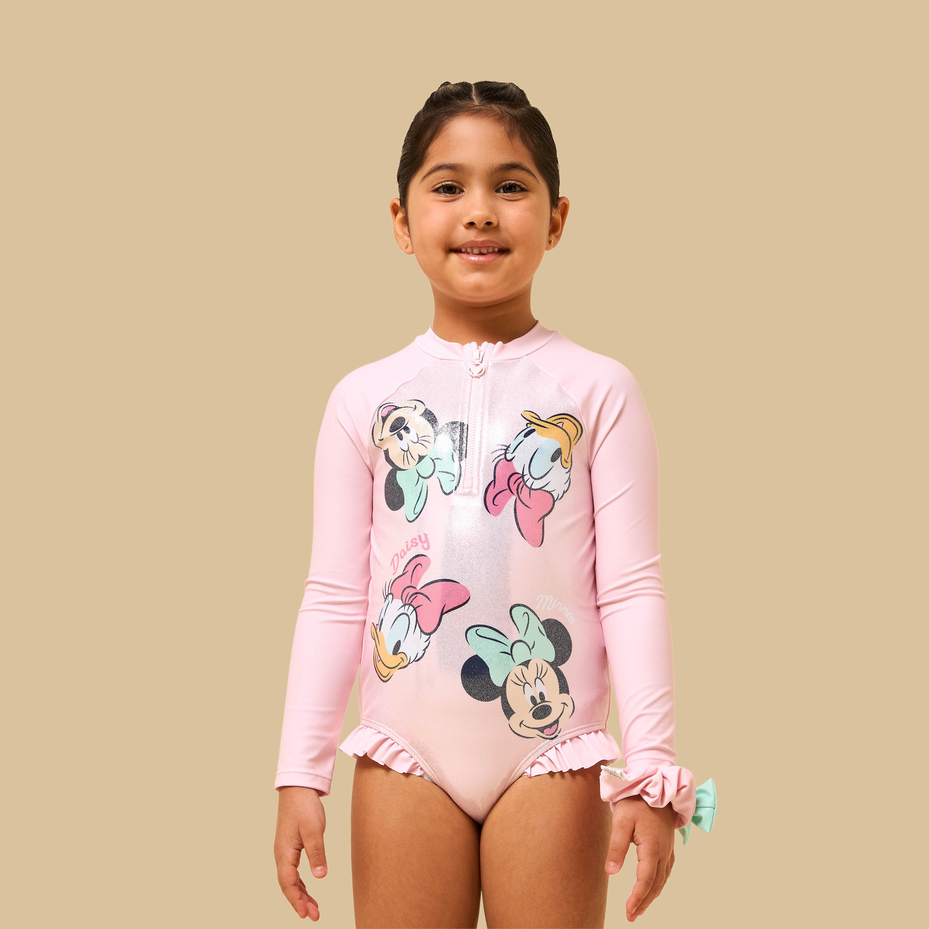 Minnie Mouse and Daisy Duck Print Swimsuit with Scrunchie