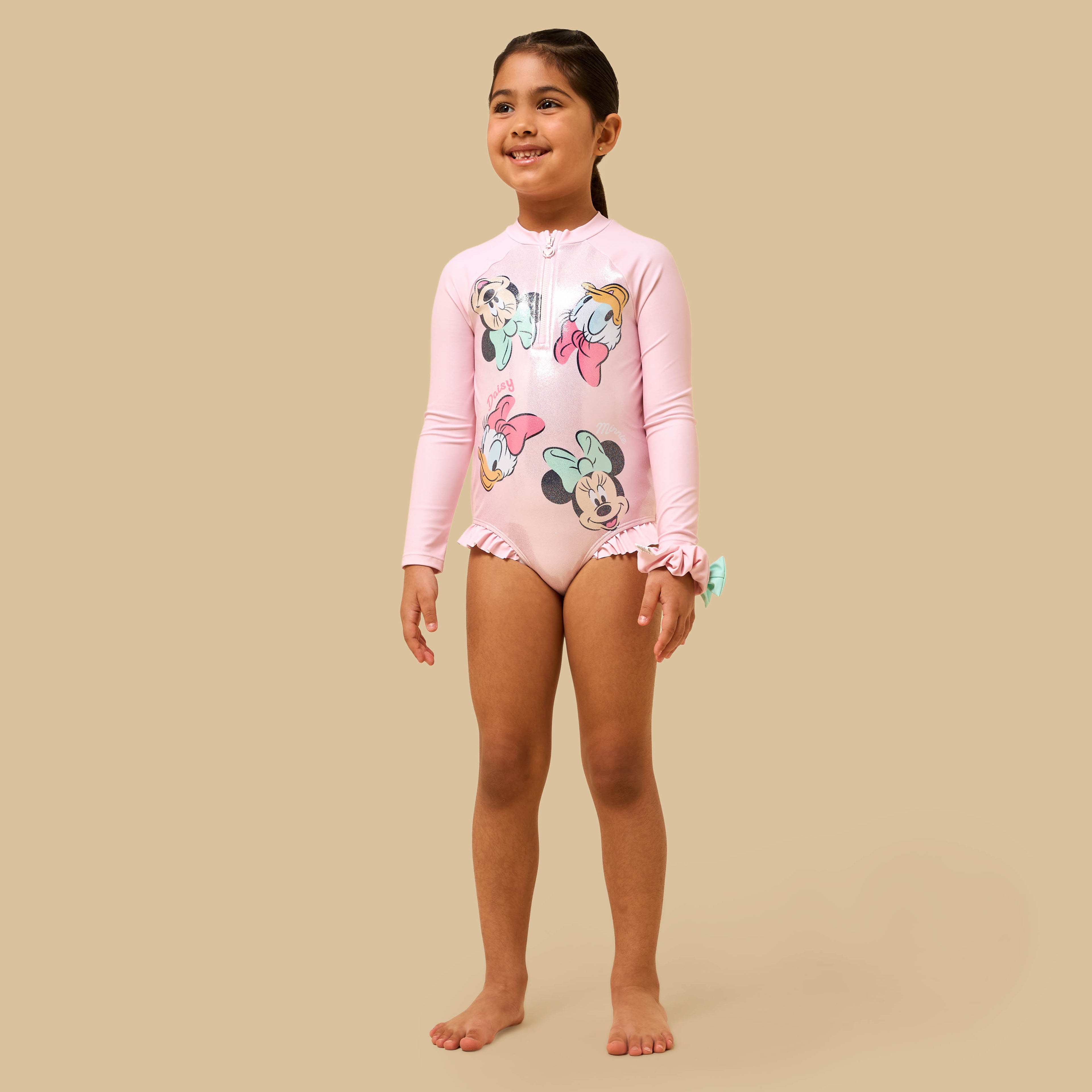 Minnie Mouse and Daisy Duck Print Swimsuit with Scrunchie