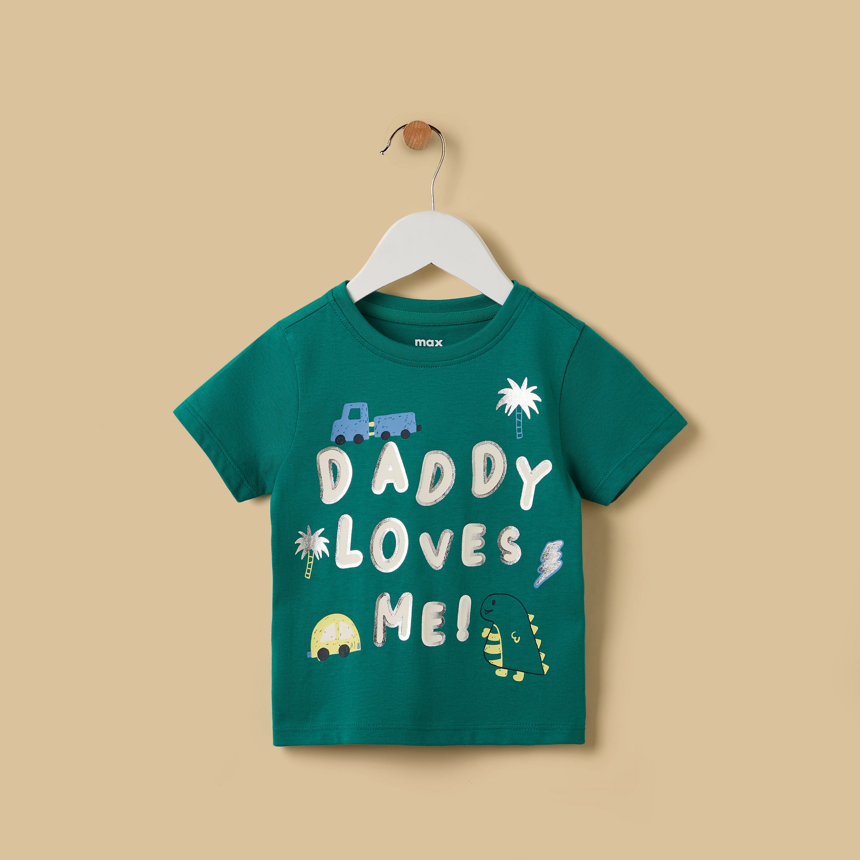 Slogan Print Cotton T-shirt