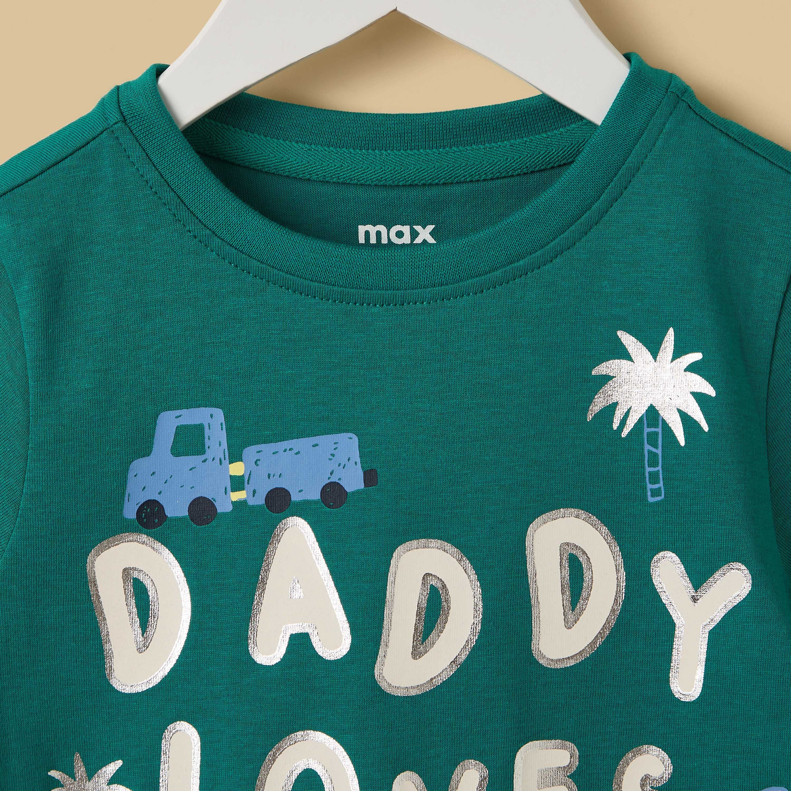 Slogan Print Cotton T-shirt