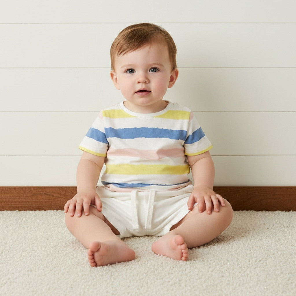 Striped T-shirt - Cream / 12-18 mths