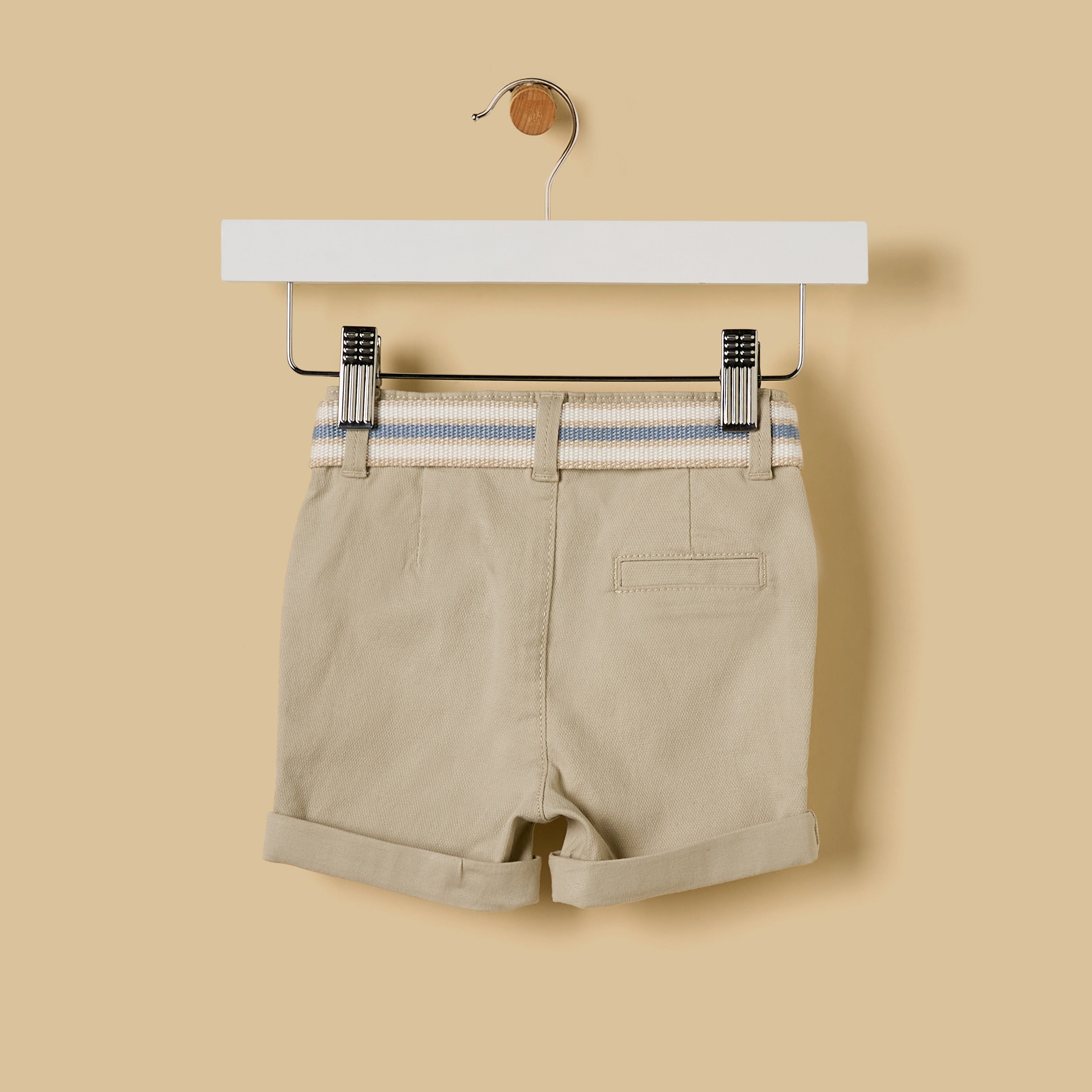 Plain Belted Shorts