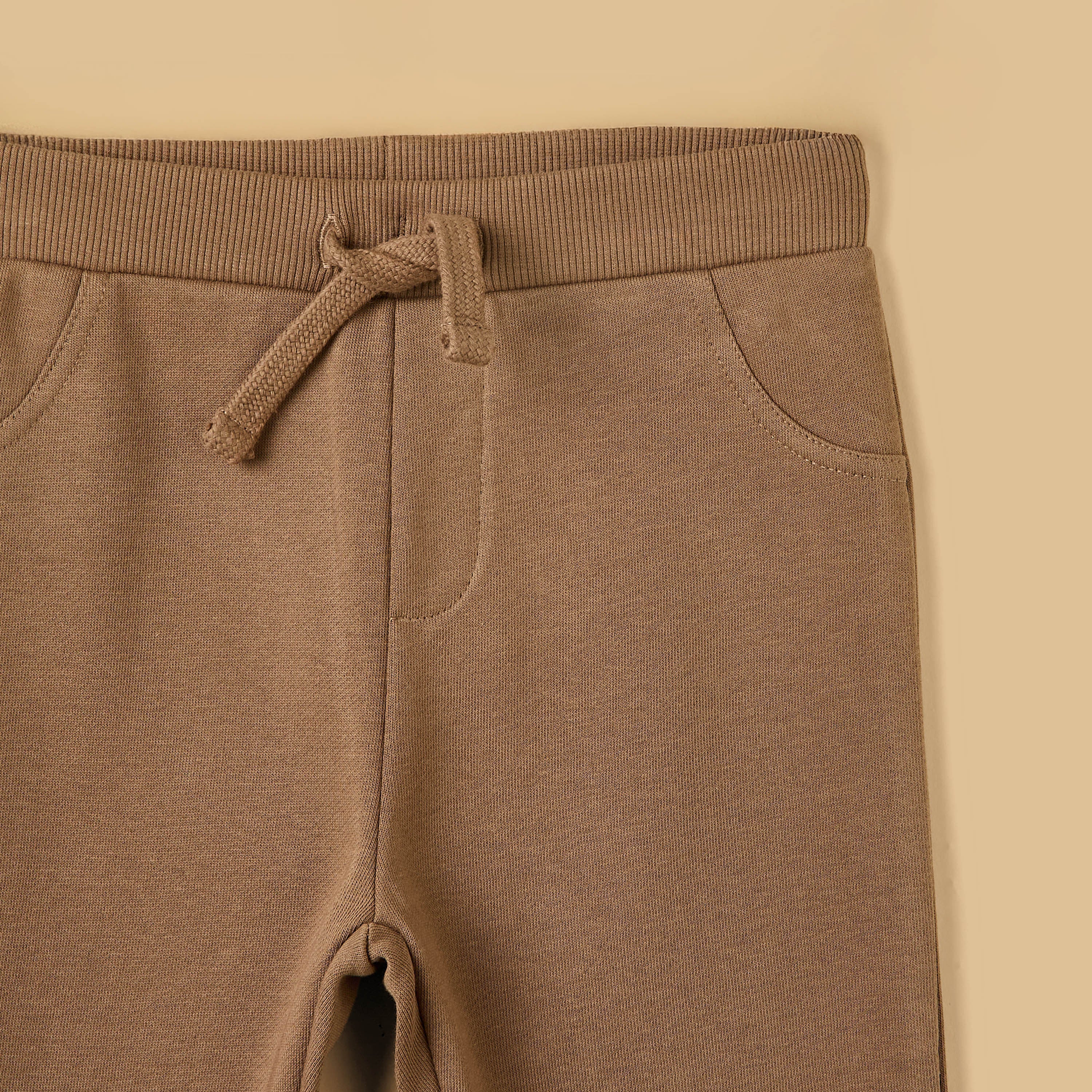 Mid-Rise Drawstring Closure Cotton Joggers