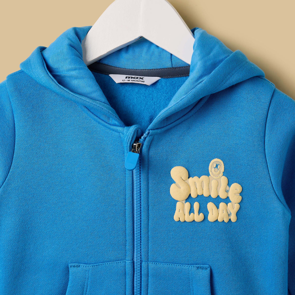 Smile Print Zip Through Hoodie and Joggers Set