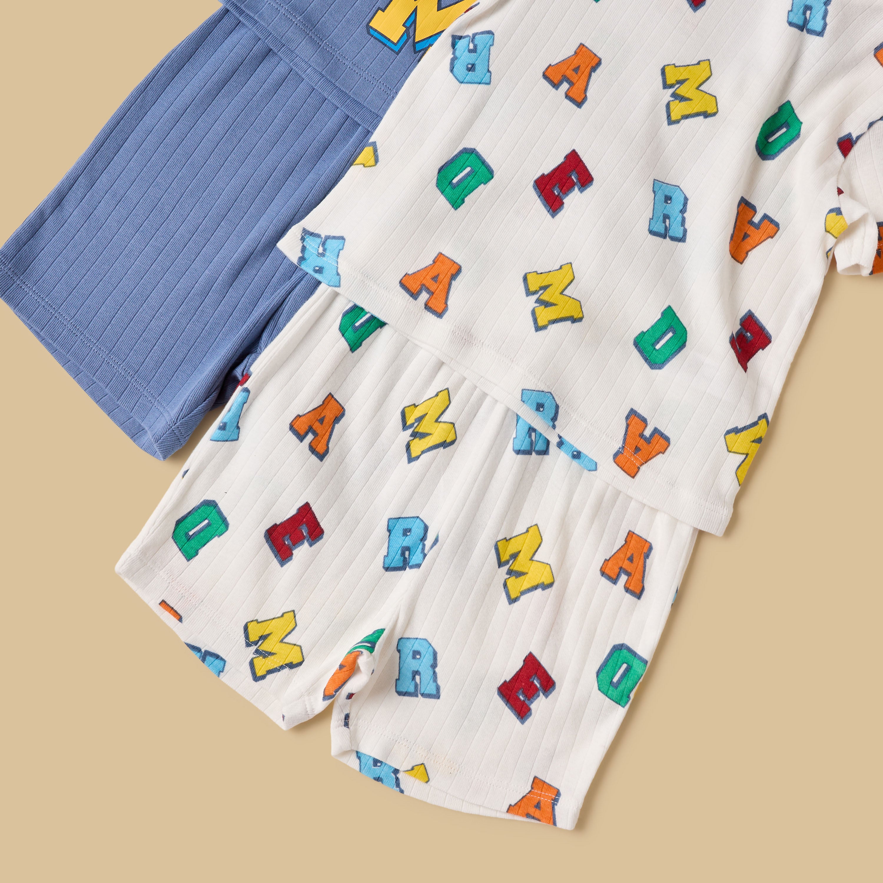 Pack of 2 - Printed Cotton Pyjama Set