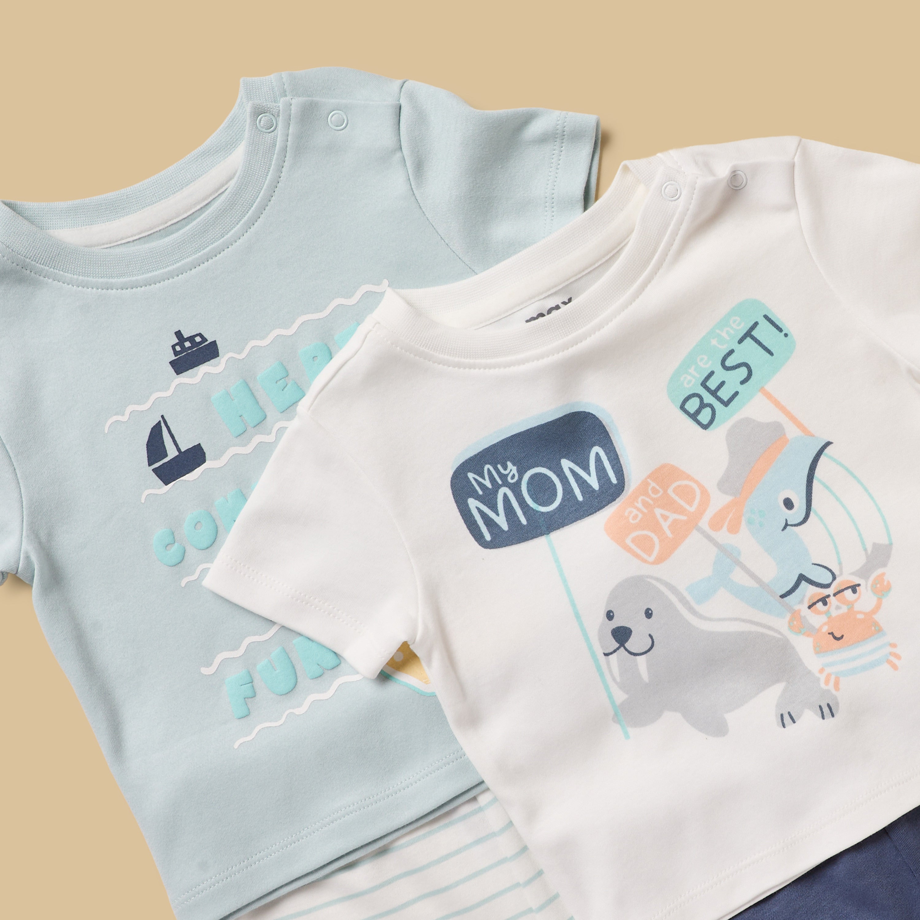 Pack of 2 - Printed Cotton Pyjama Set