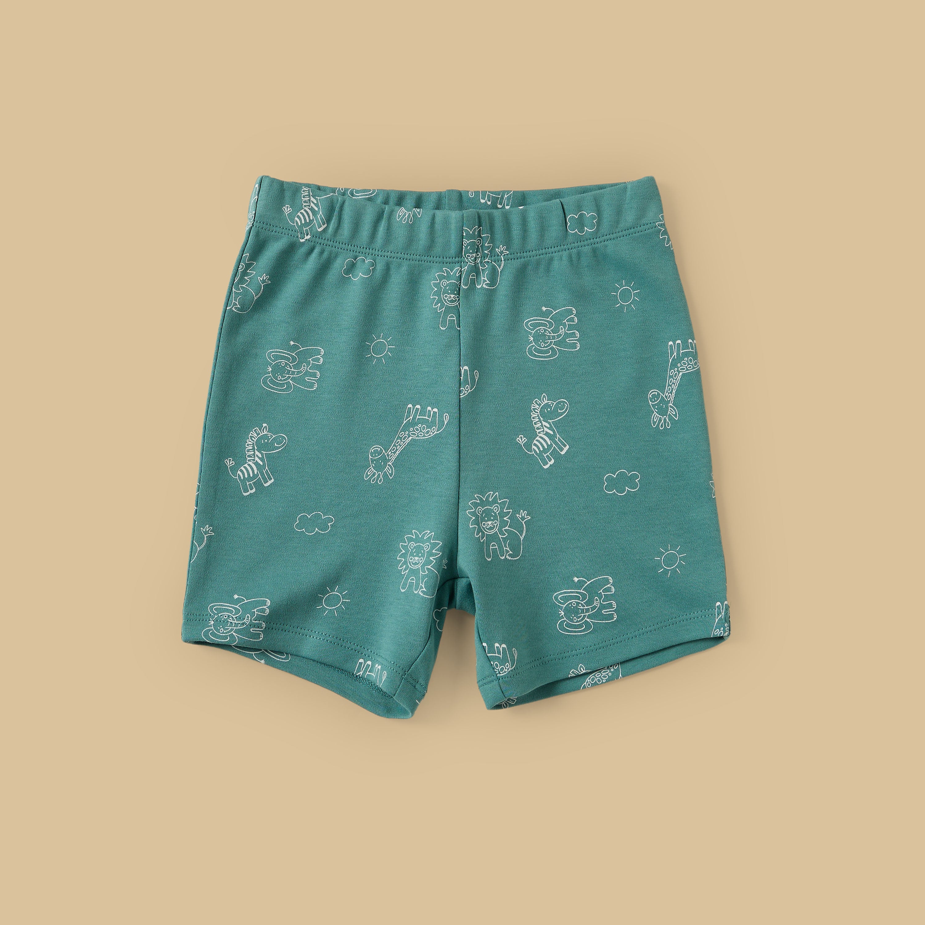 Pack of 2 - Safari Print Cotton Shorts Set