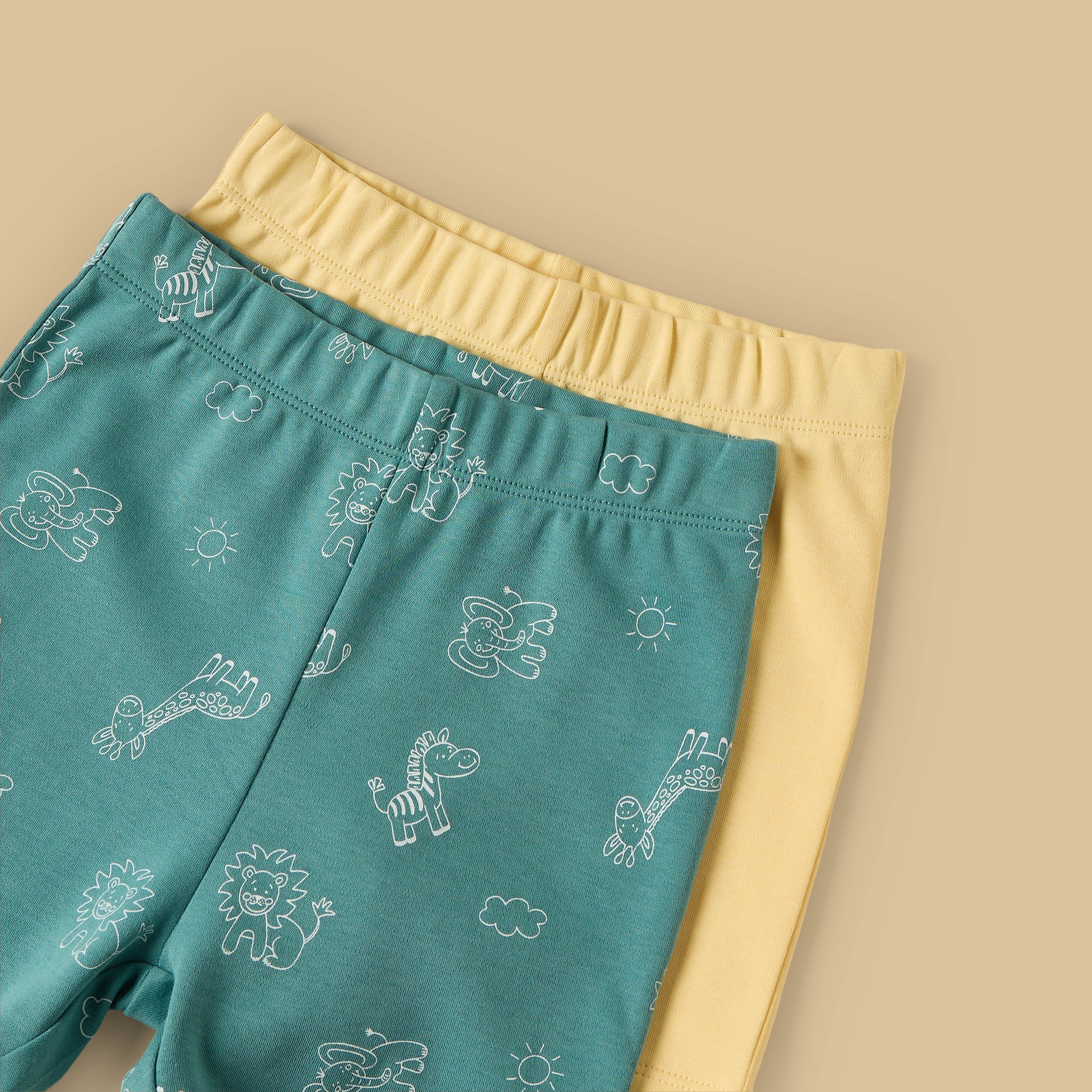Pack of 2 - Safari Print Cotton Shorts Set