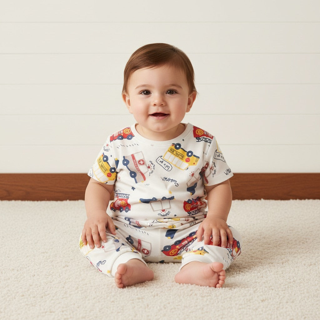 Pack of 2 - Transport Print Cotton Pyjama Set