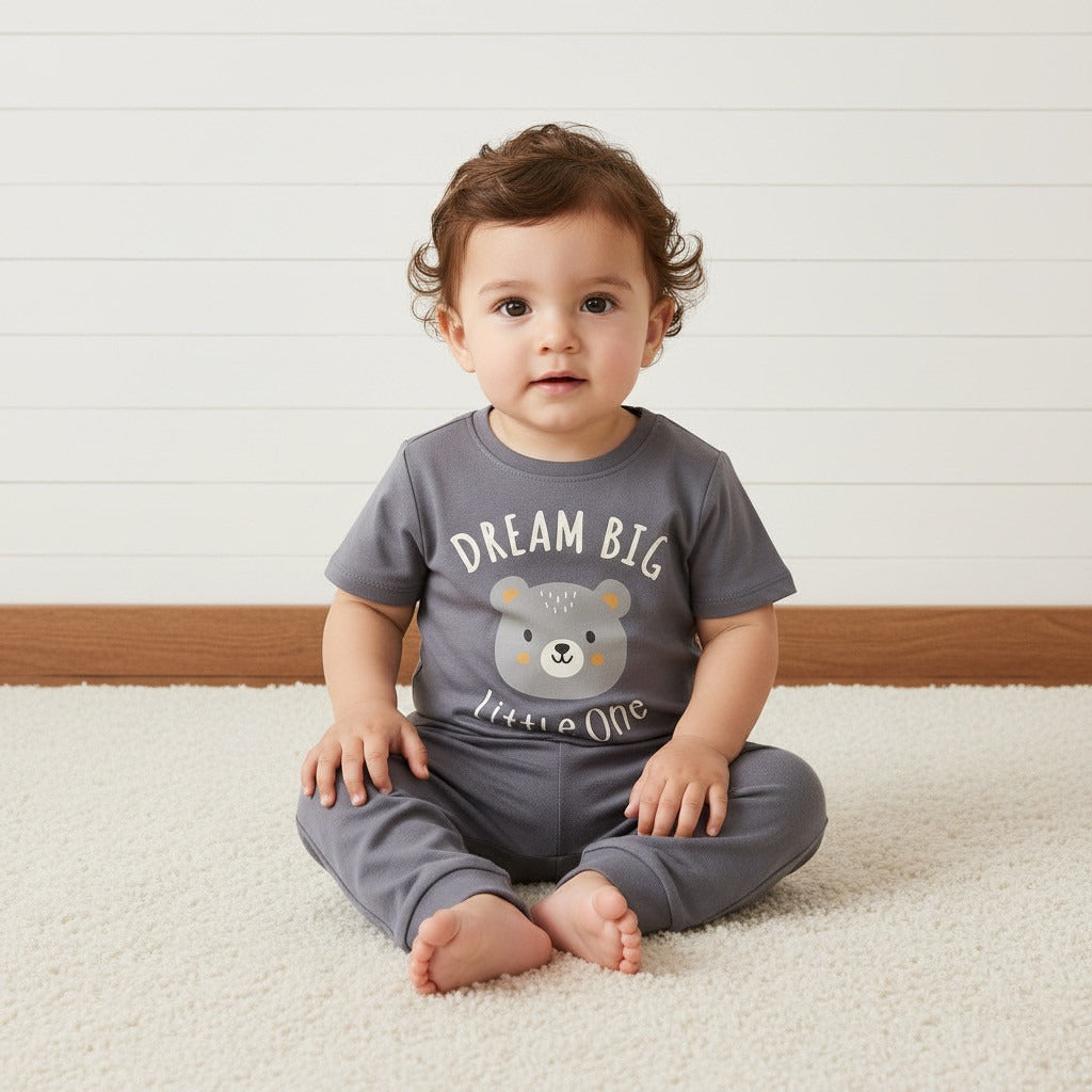 Pack of 2 - Bear Print Cotton Pyjama Set