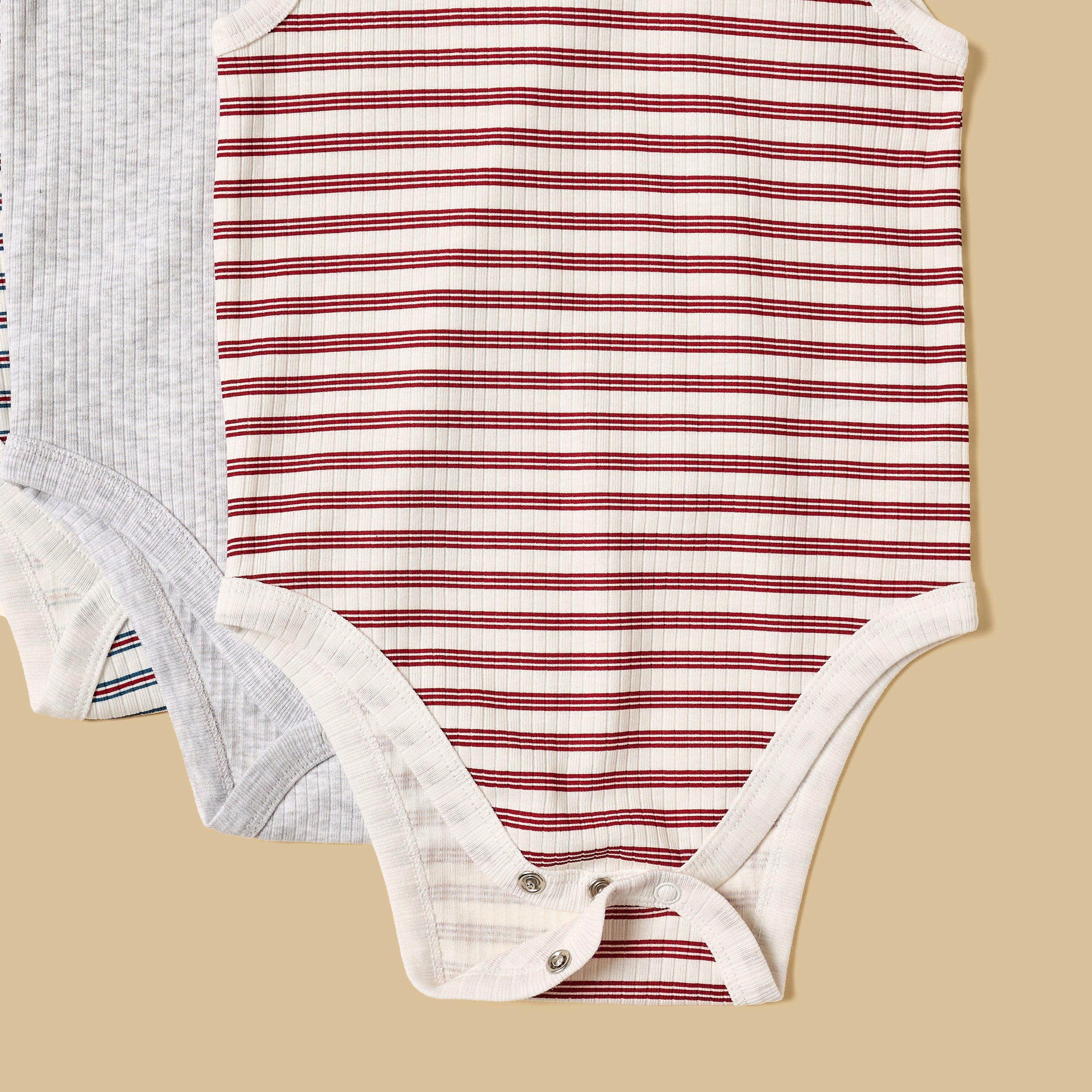 Pack of 3 - Ribbed Sleeveless Cotton Bodysuit