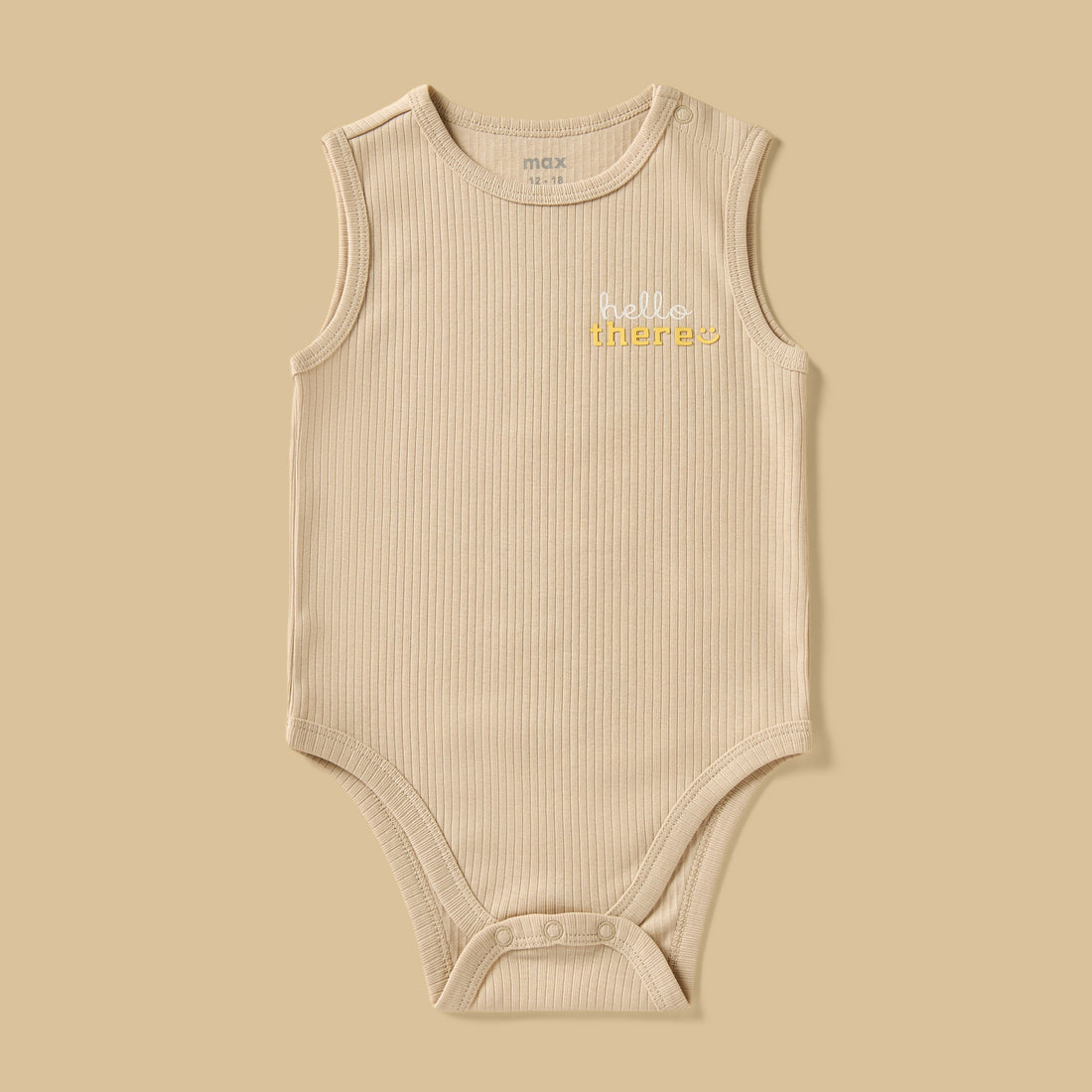 Pack of 3 - Printed Ribbed Sleeveless Cotton Bodysuit