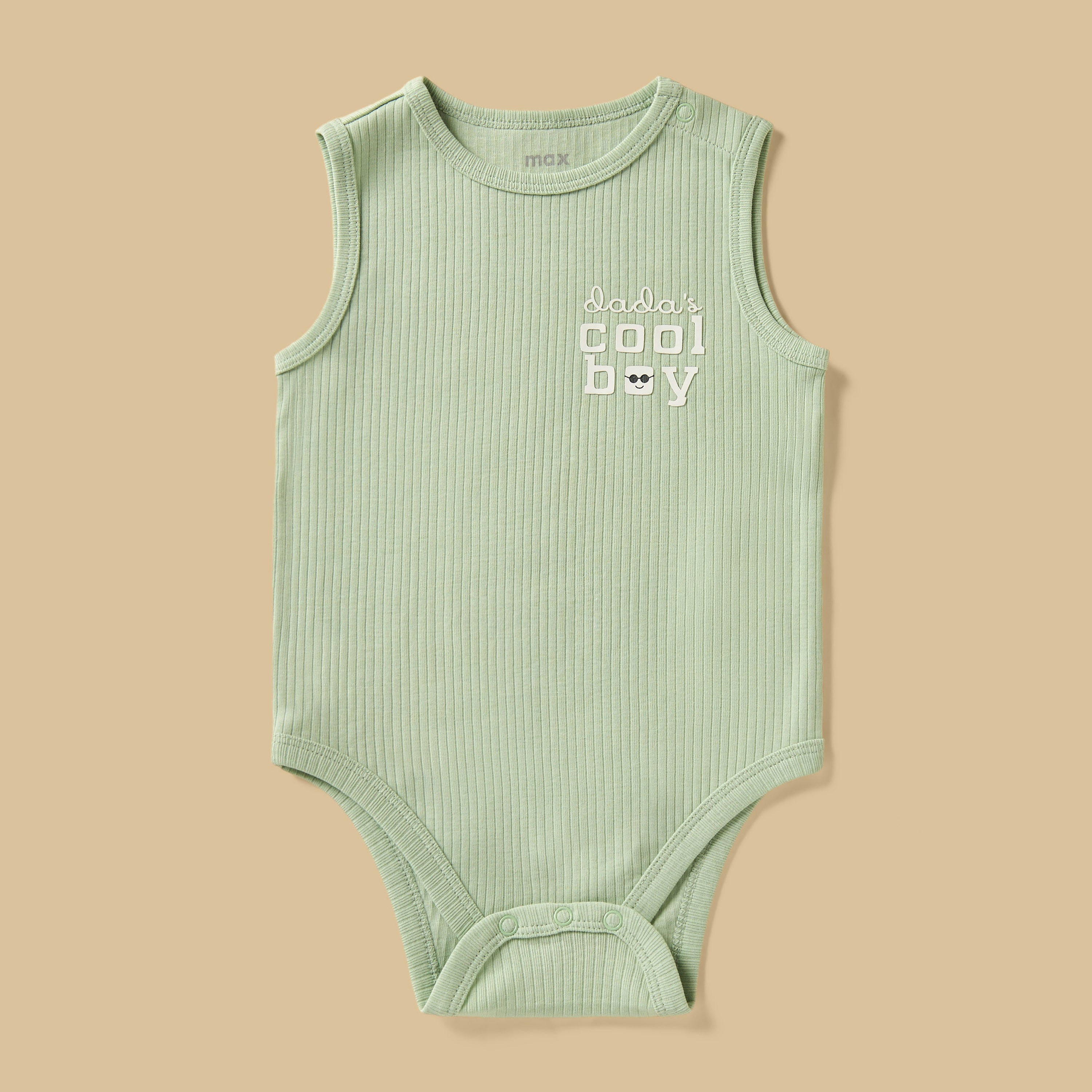 Pack of 3 - Printed Ribbed Sleeveless Cotton Bodysuit