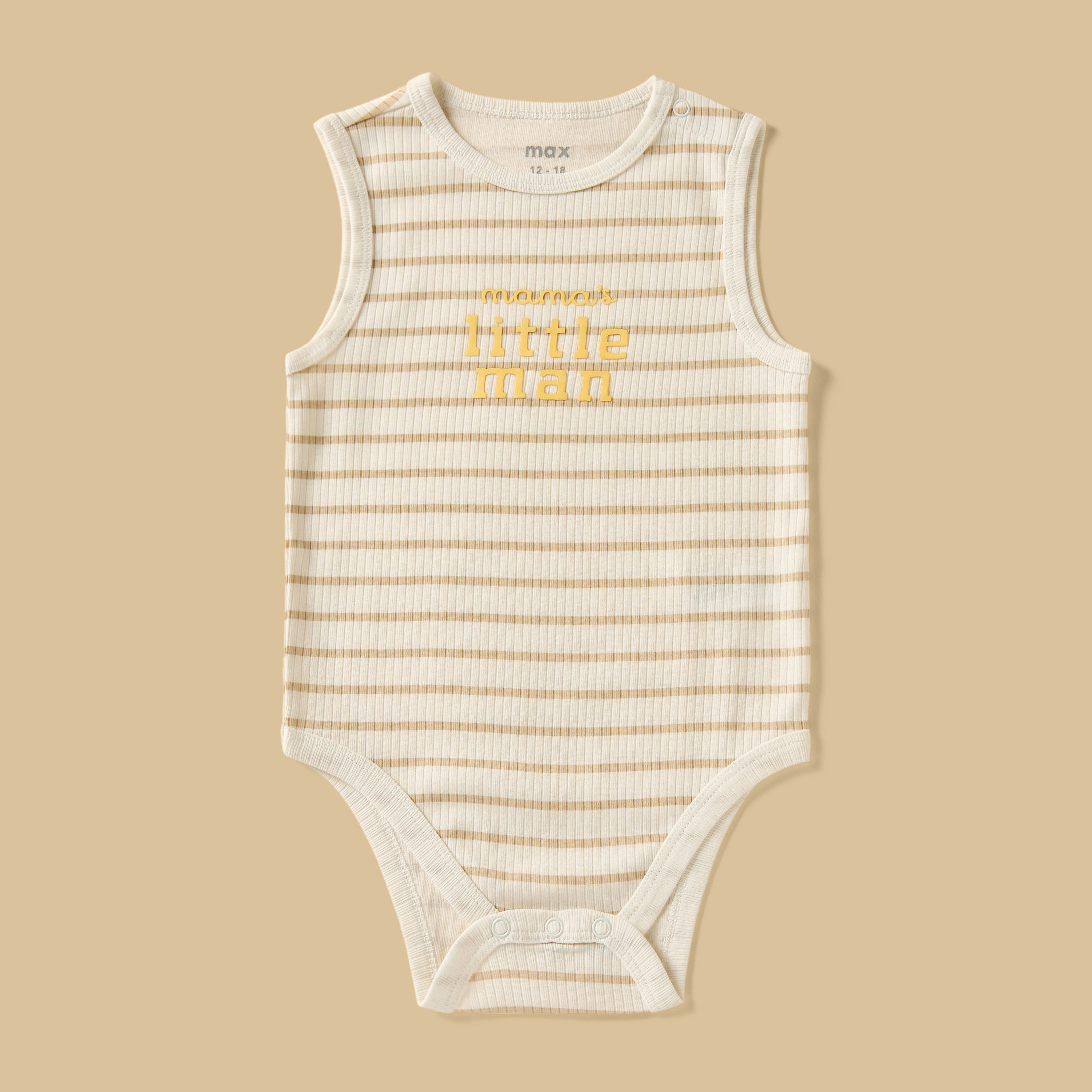 Pack of 3 - Printed Ribbed Sleeveless Cotton Bodysuit